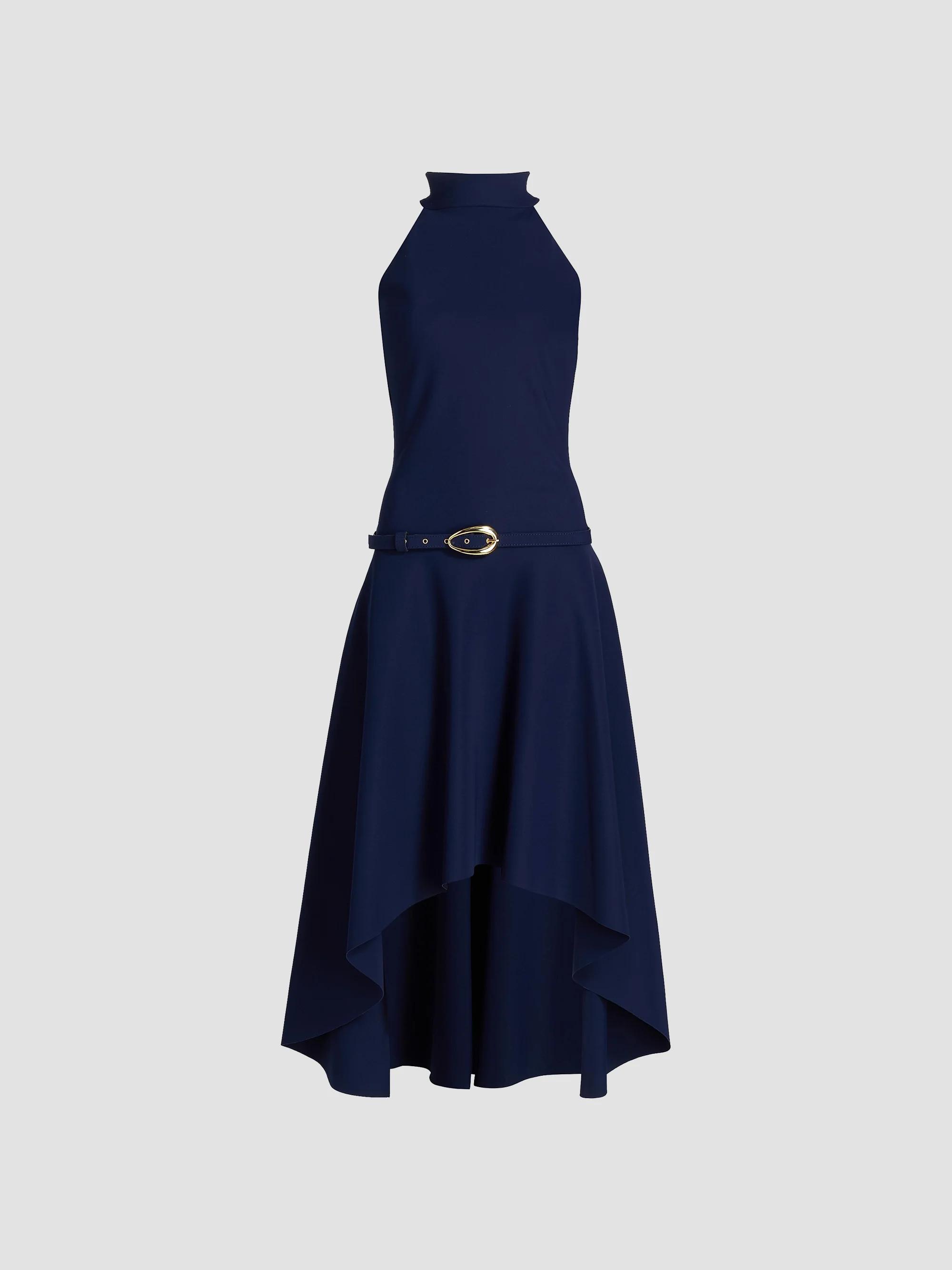 Chiara Boni La Petite Robe Women's Gurahim Sleeveless High-Low Midi-Dress - Blue Notte - Size 2