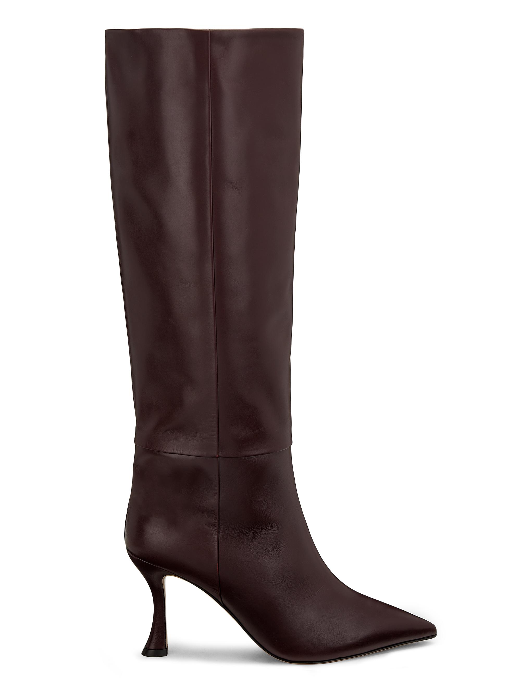 Alexandre Birman Women's Chloe 60MM Leather Knee Boots - Cherry Lacquer