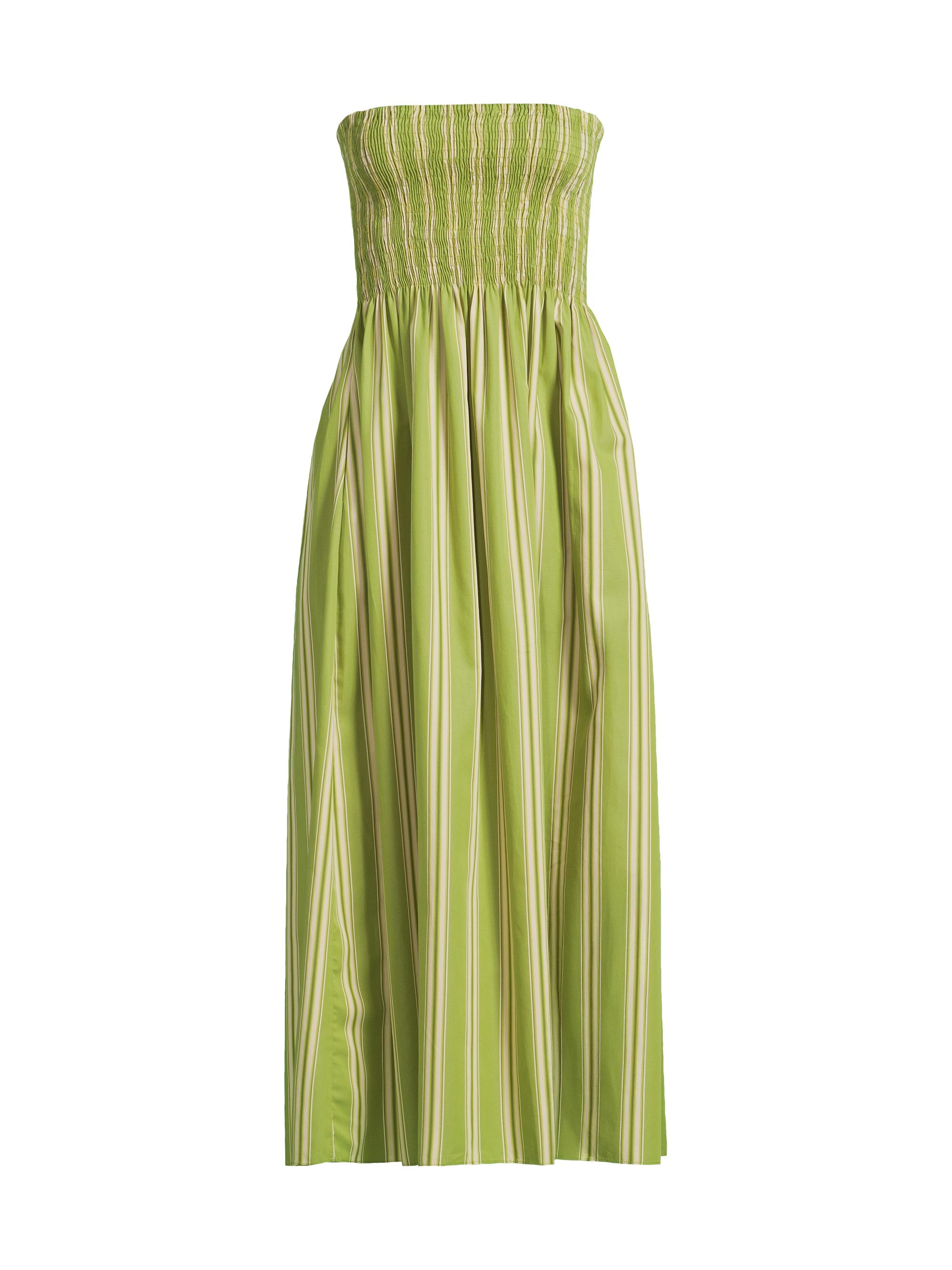 Faithfull the Brand Women's Jamie Striped Cotton Strapless Midi-Dress - Ombre Stripe Juniper