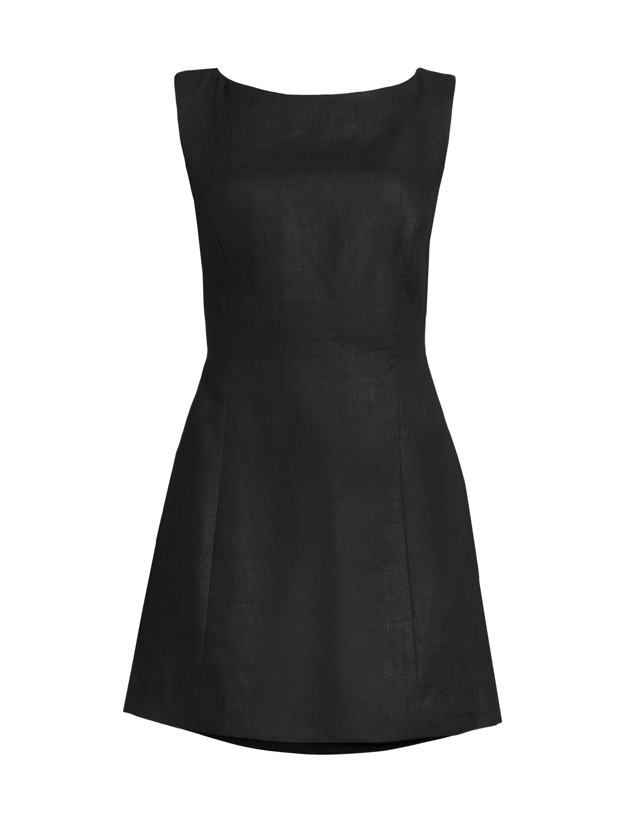 Faithfull the Brand Women's Sofia Back-Tie Linen Minidress - Black