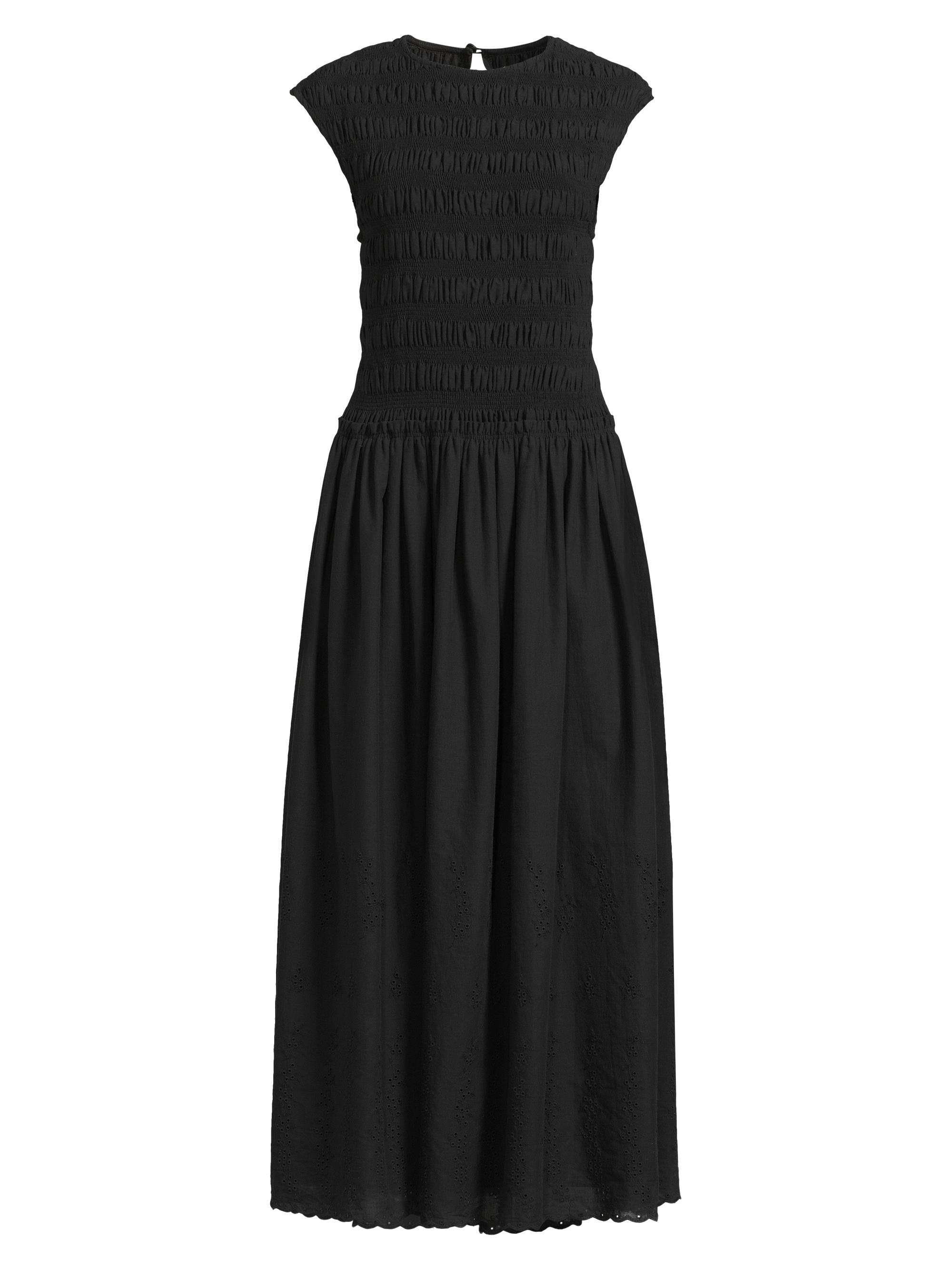 Faithfull the Brand Women's Flavia Shirred A-Line Maxi Dress - Julyeta Broderie Black