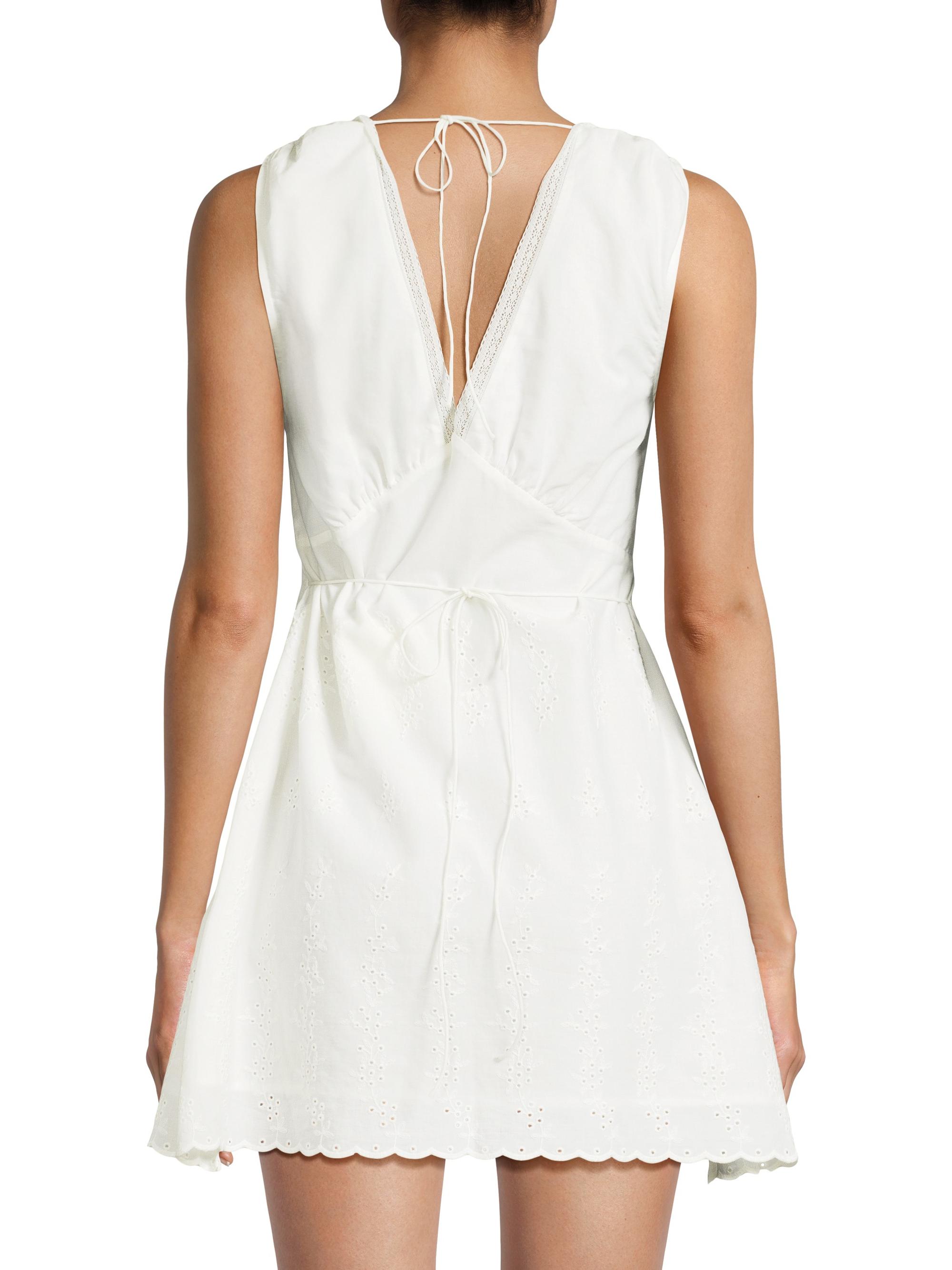 Faithfull the Brand Luna Lace-Trim A-Line Minidress | Saks Fifth Avenue