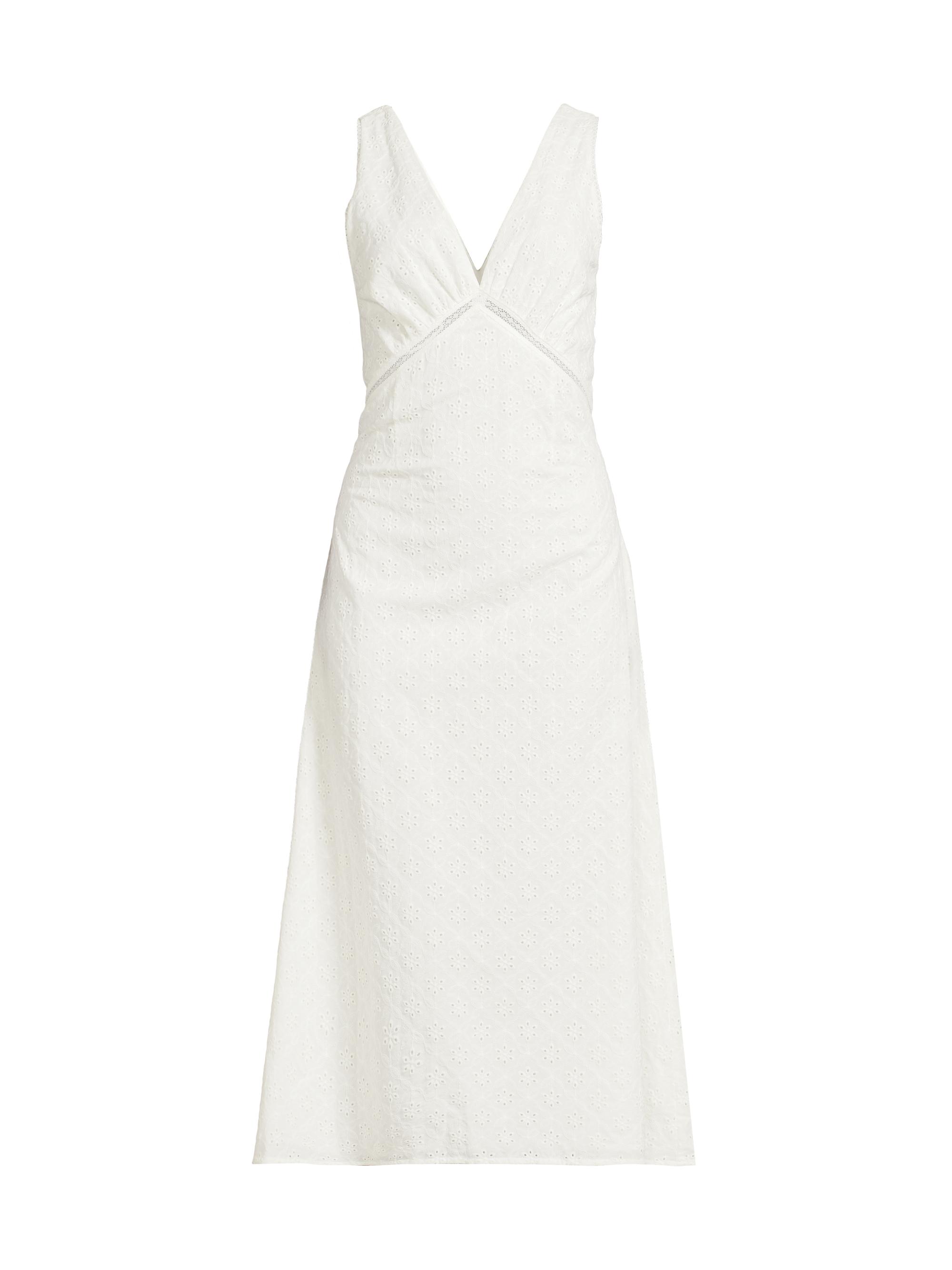 Faithfull the Brand Women's Maya Floral Eyelet Cotton-Blend Midi-Dress - Valentina Broderie White