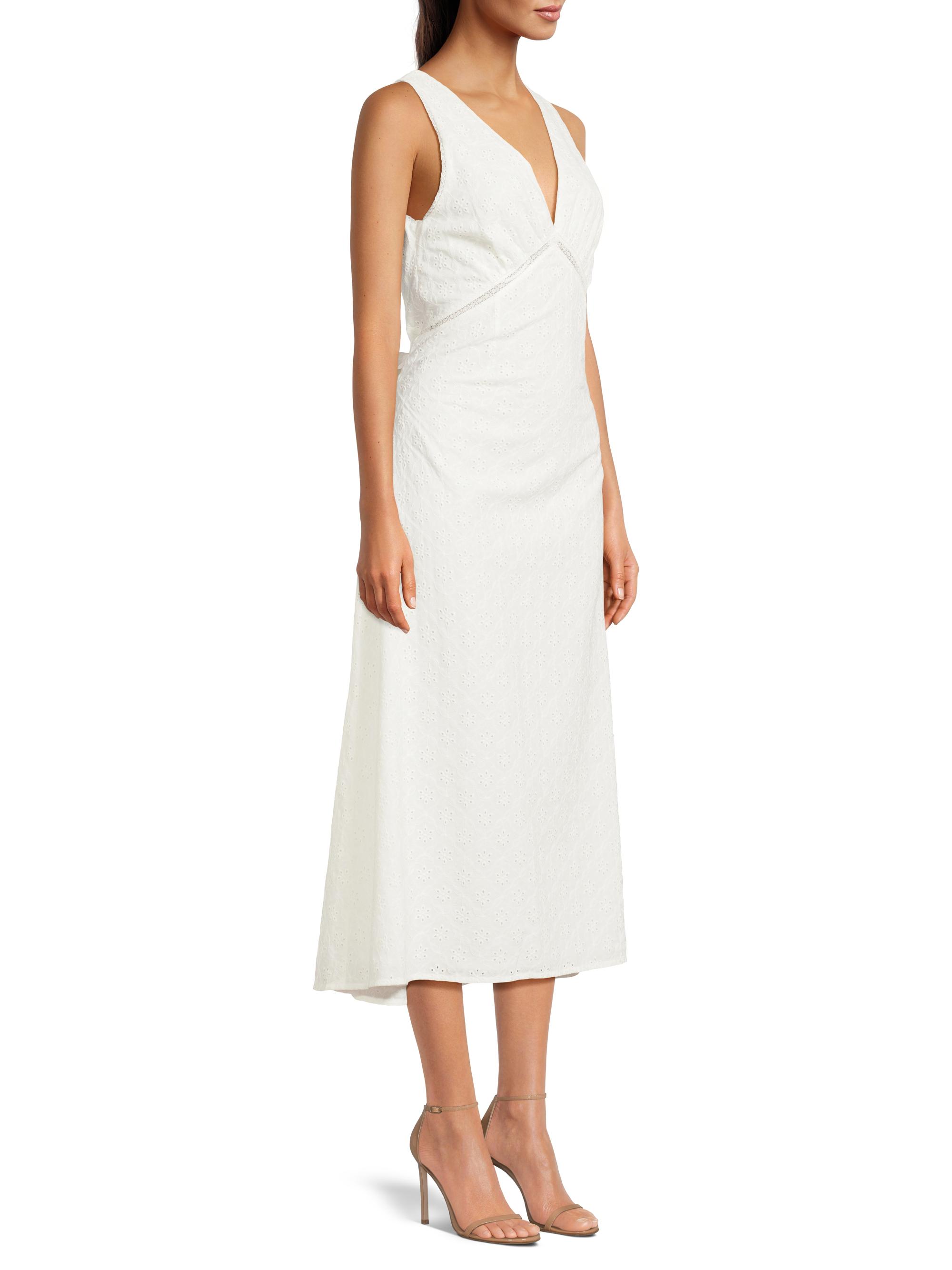 knee length dresses for ladies Faithfull The Brand Womens Cervo Silk-Blend Midi Dress, 4, White, Women's