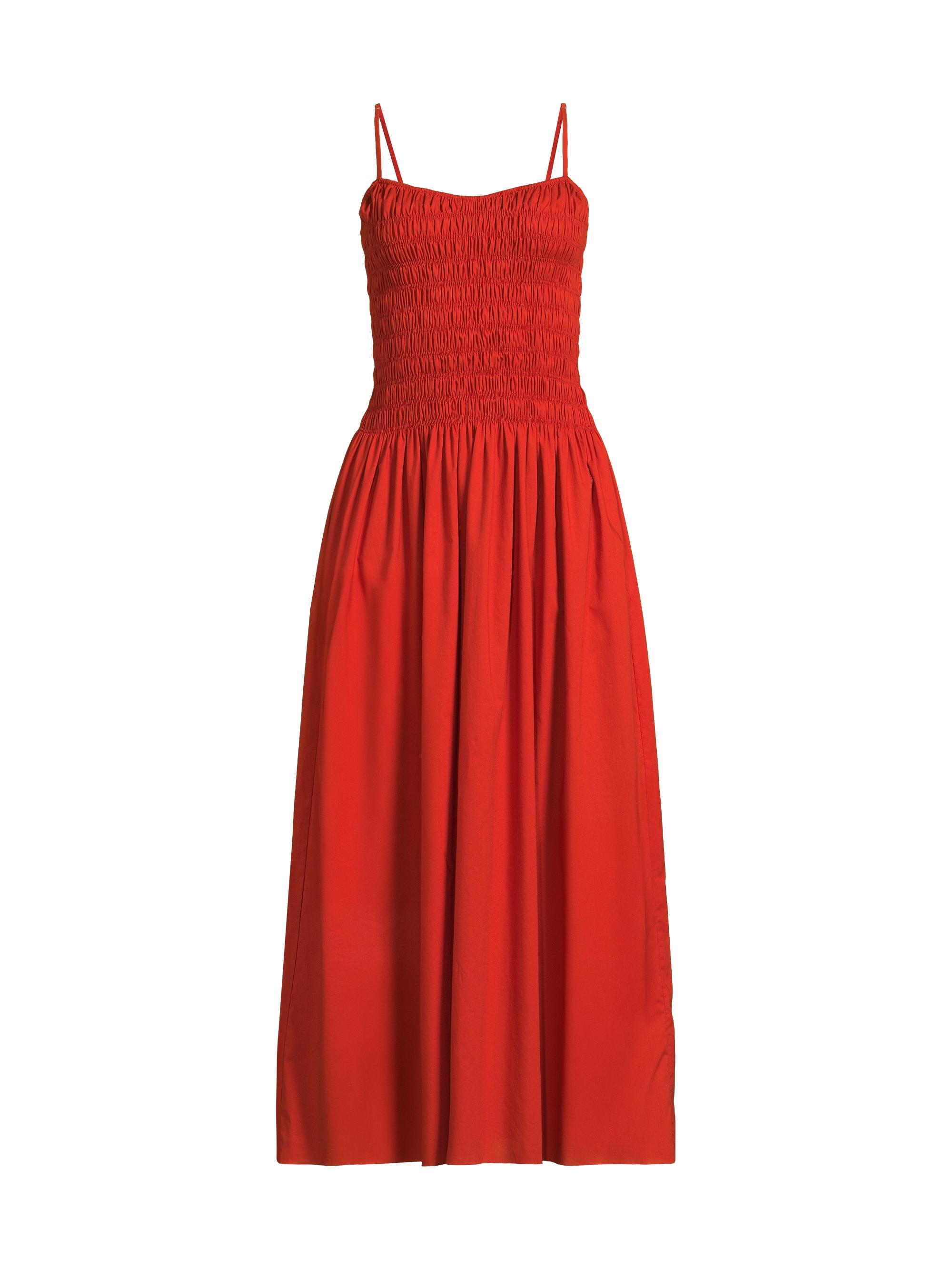 Faithfull the Brand Women's Araceli Shirred Cotton Maxi Dress - Dusty Tomato