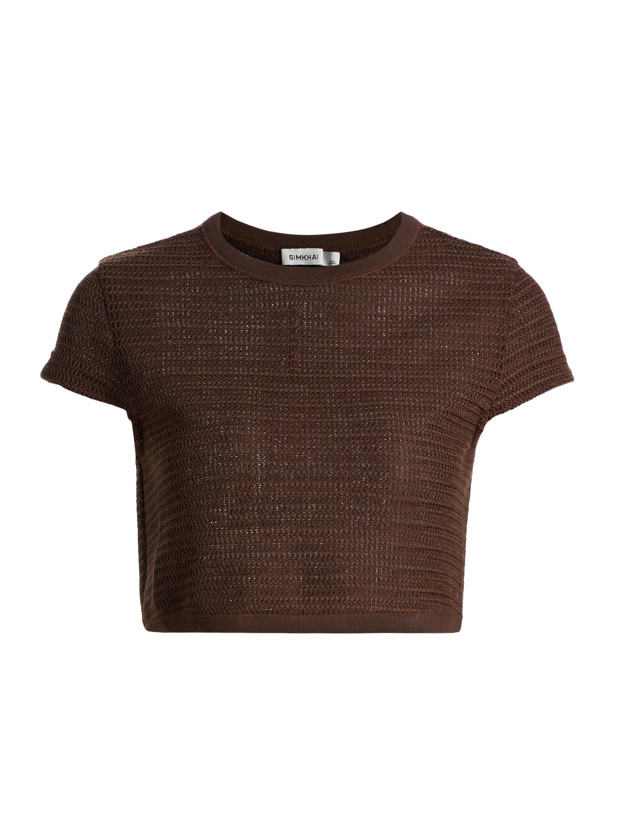 SIMKHAI Women's Lidie Knit Cover-Up Top - Chocolate