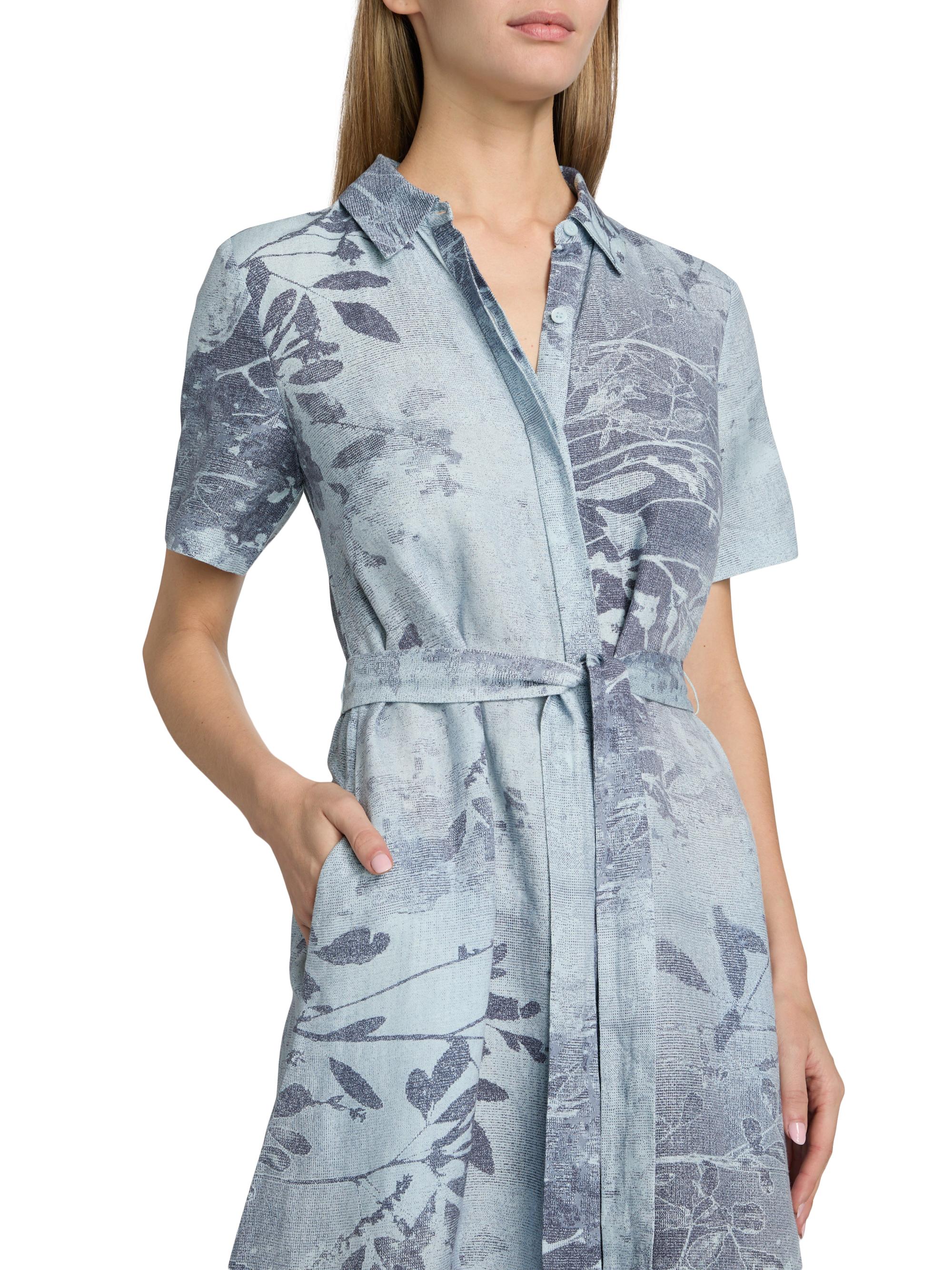 SIMKHAI Audria Floral Linen-Blend Belted Midi-Dress | Saks Fifth Avenue