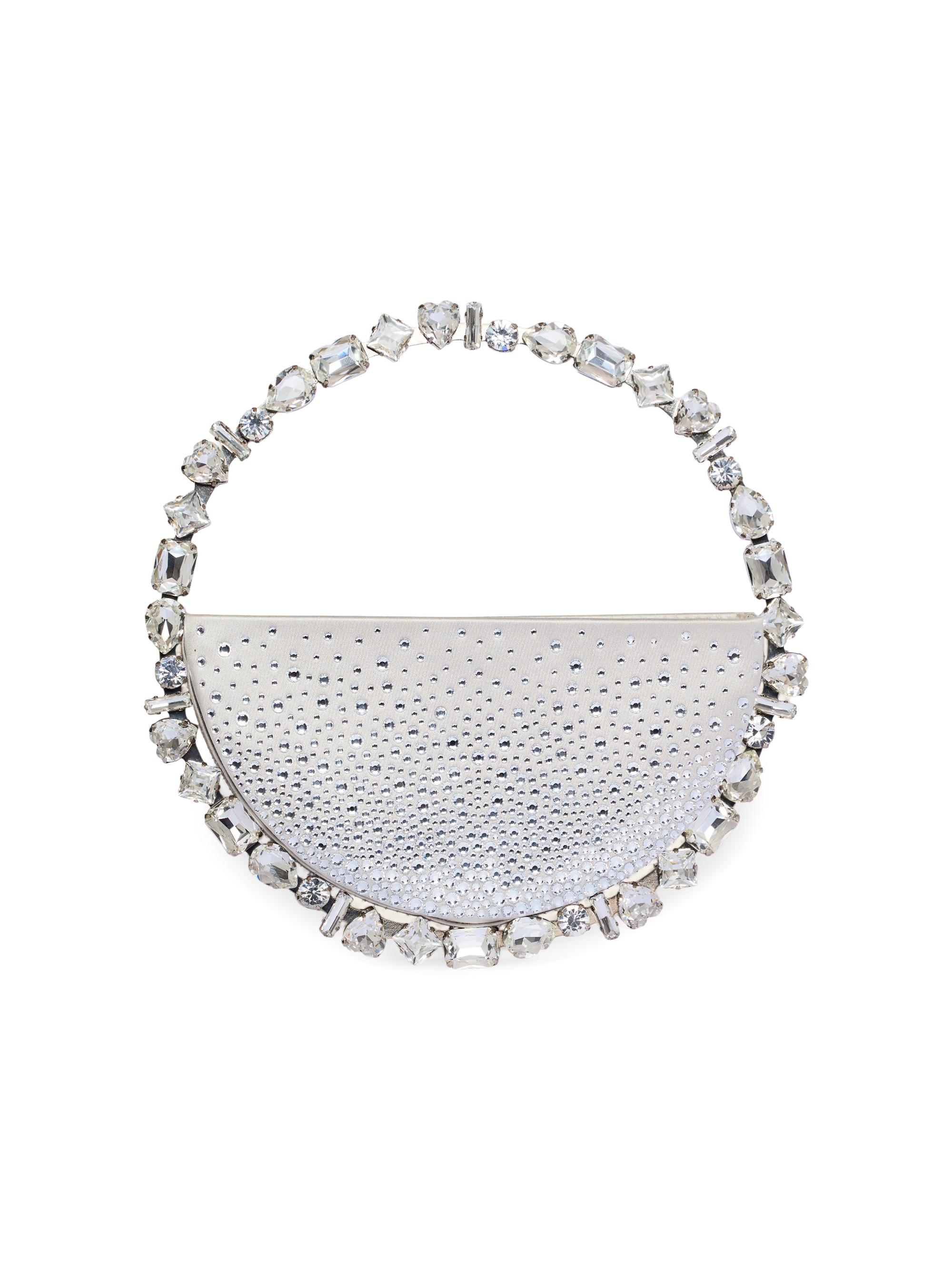 L'Alingi Women's Taliya Eternity Embellished Satin Clutch - Silver