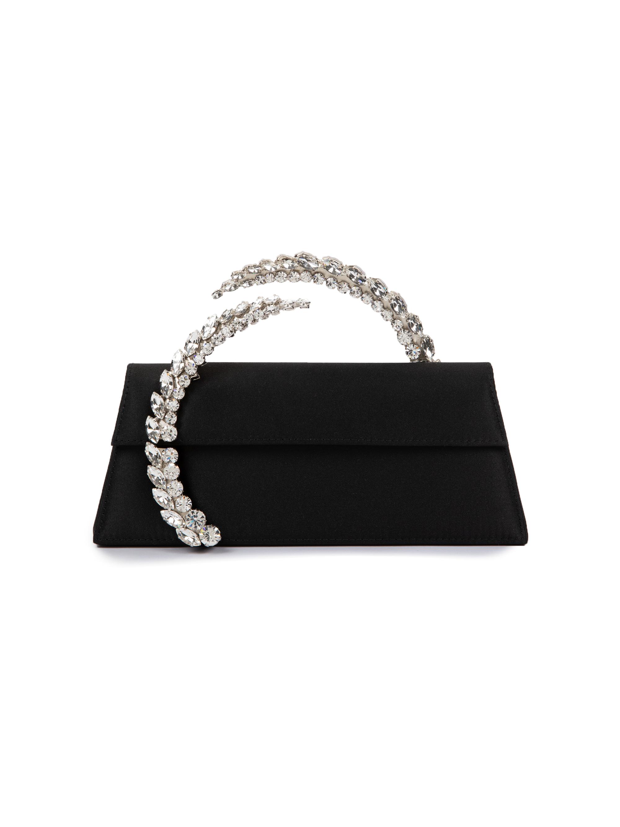 L'Alingi Women's Karma Embellished-Handle Satin Clutch - Black