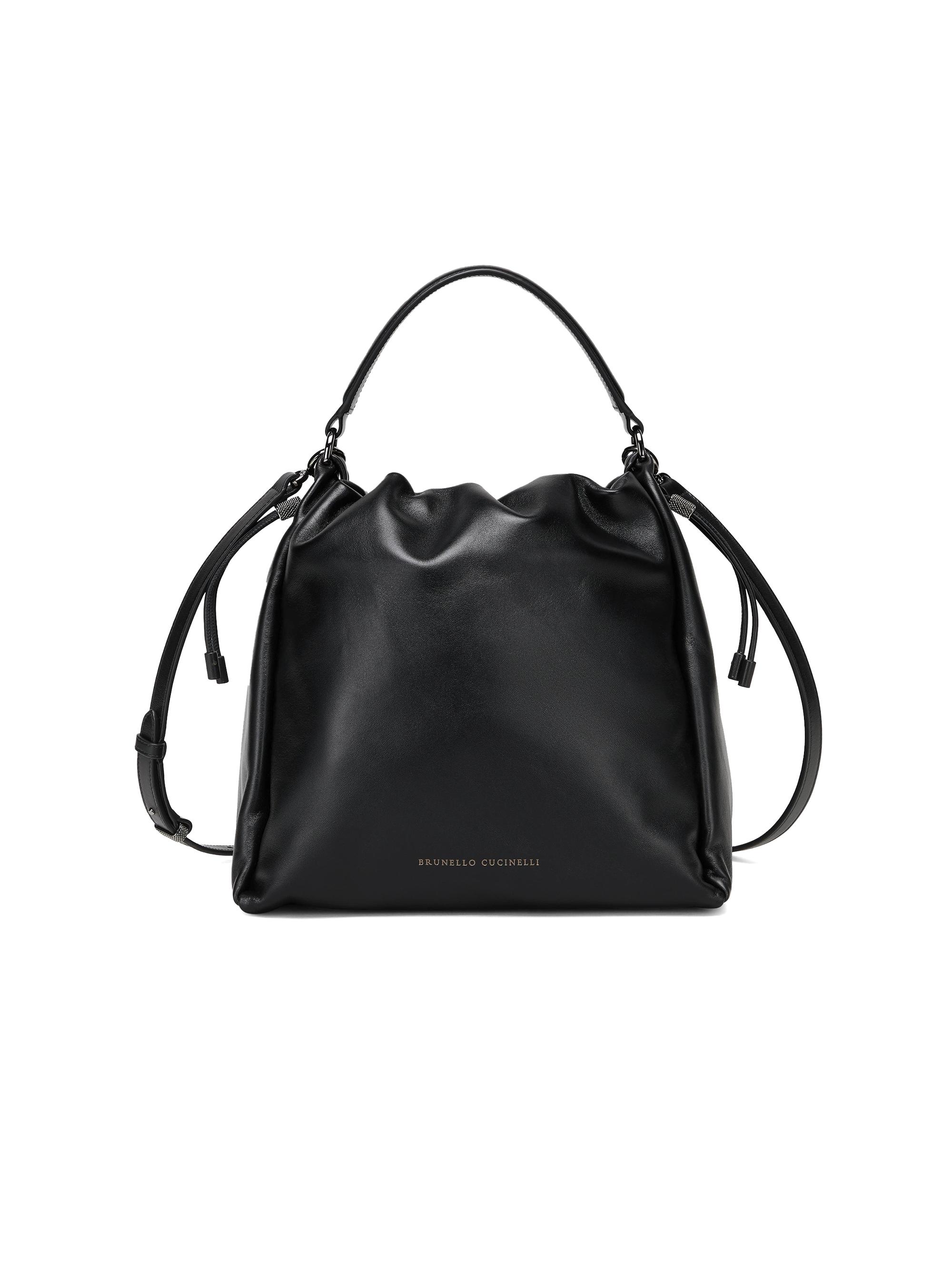 Brunello Cucinelli Women's Mellow Bucket Bag in Soft Leather - Black
