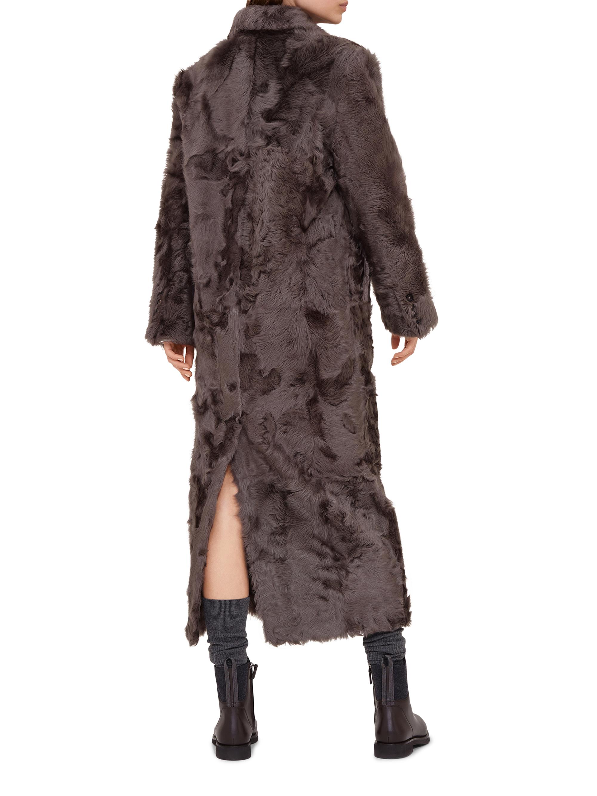 Brunello Cucinelli Wavy Shearling Coat with Monili | Saks Fifth Avenue