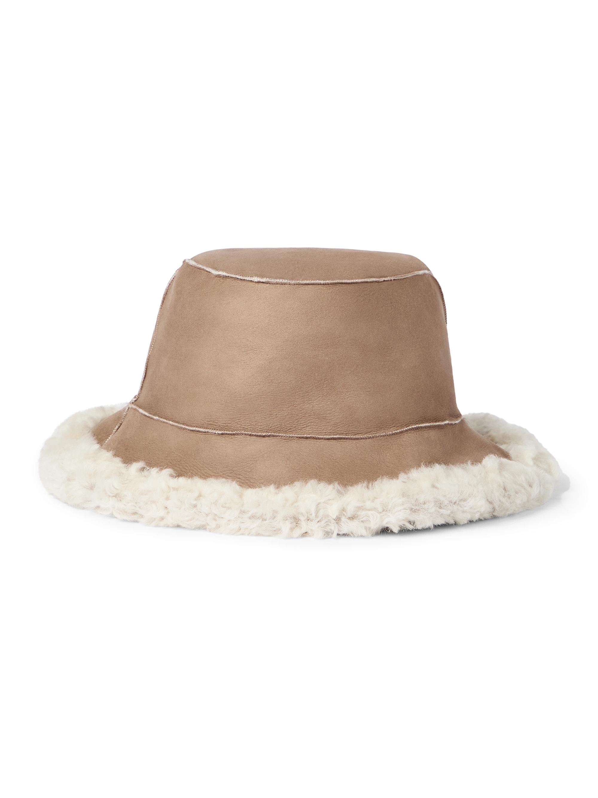 Brunello Cucinelli Women's Fuzzy Shearling Bucket Hat - Hazelnut