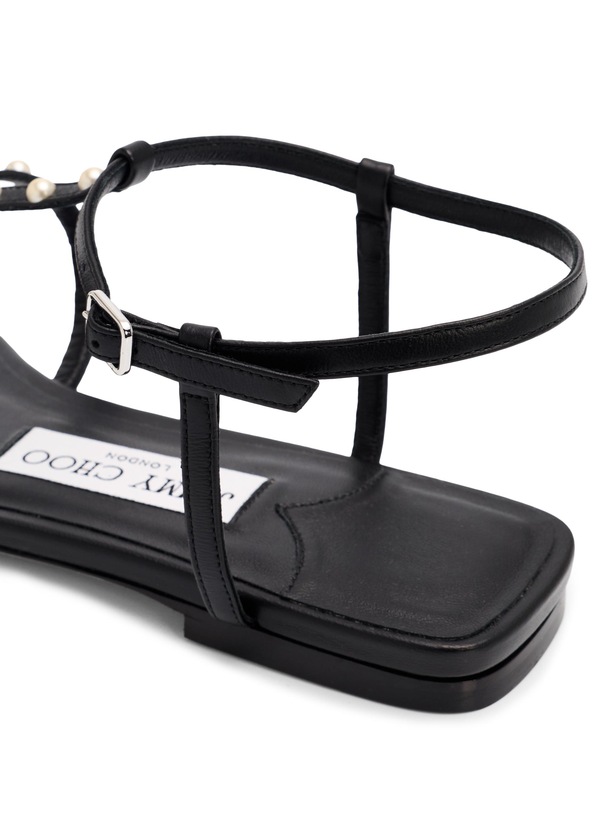 Jimmy Choo パール付きフラット　サイズ37 Jimmy Choo Gwyn Pearl-Embellished Leather Flat Sandals | Saks