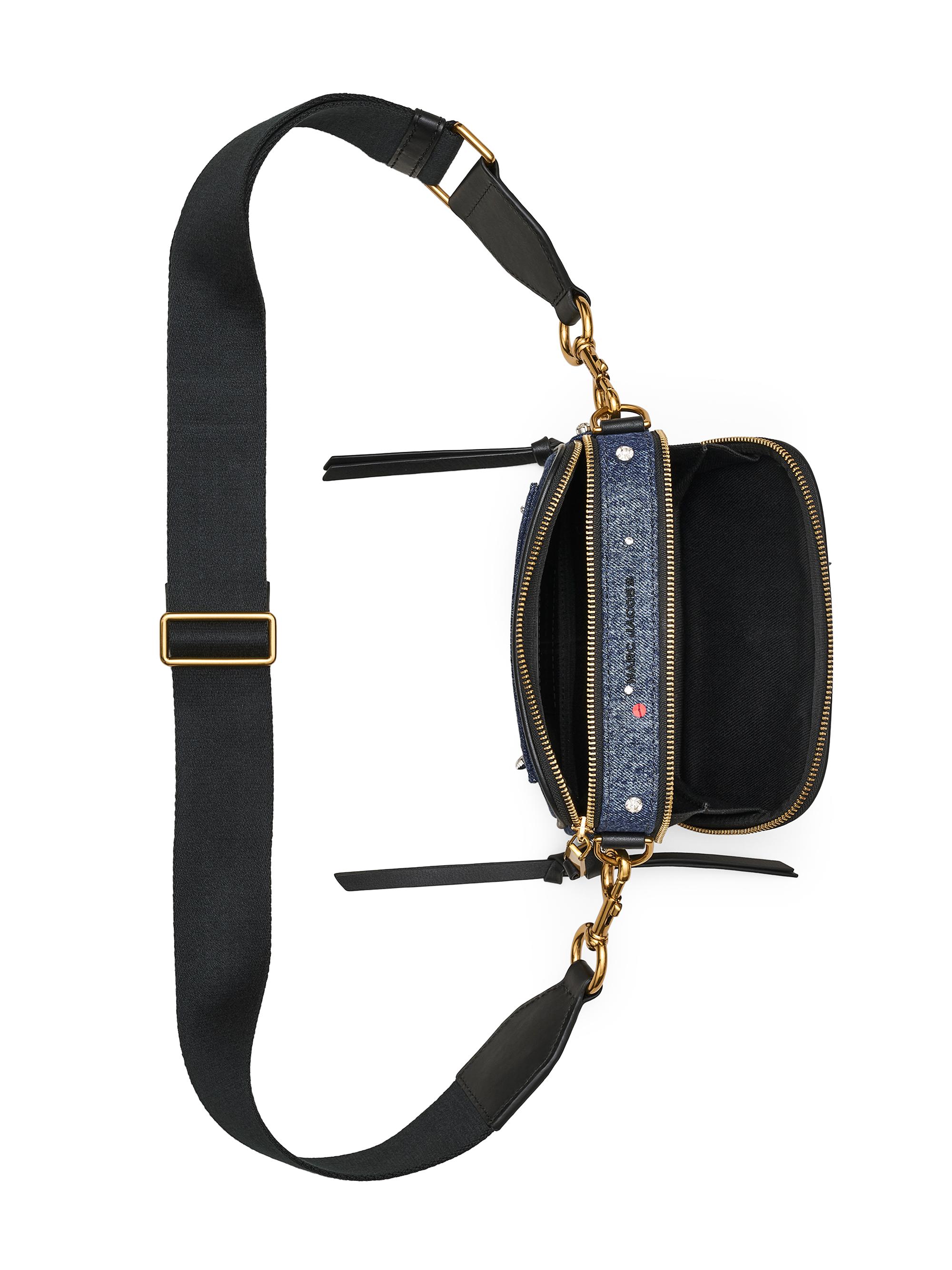 Marc Jacobs The Medium Trinket Charm Snapshot Denim Crossbody Bag