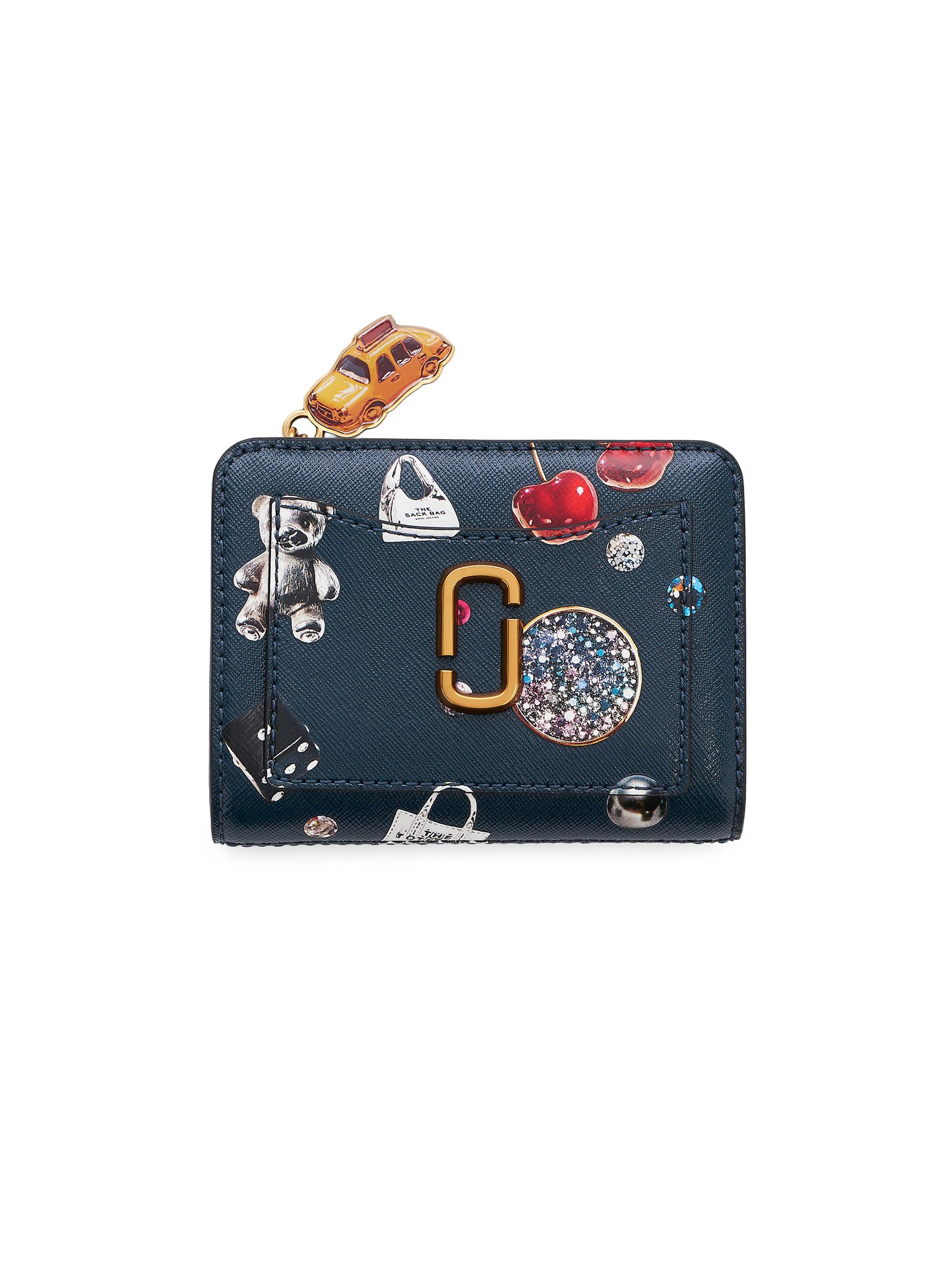 Marc Jacobs Women's The Mini Trinket Utility Snapshot Leather Wallet - Navy Multi