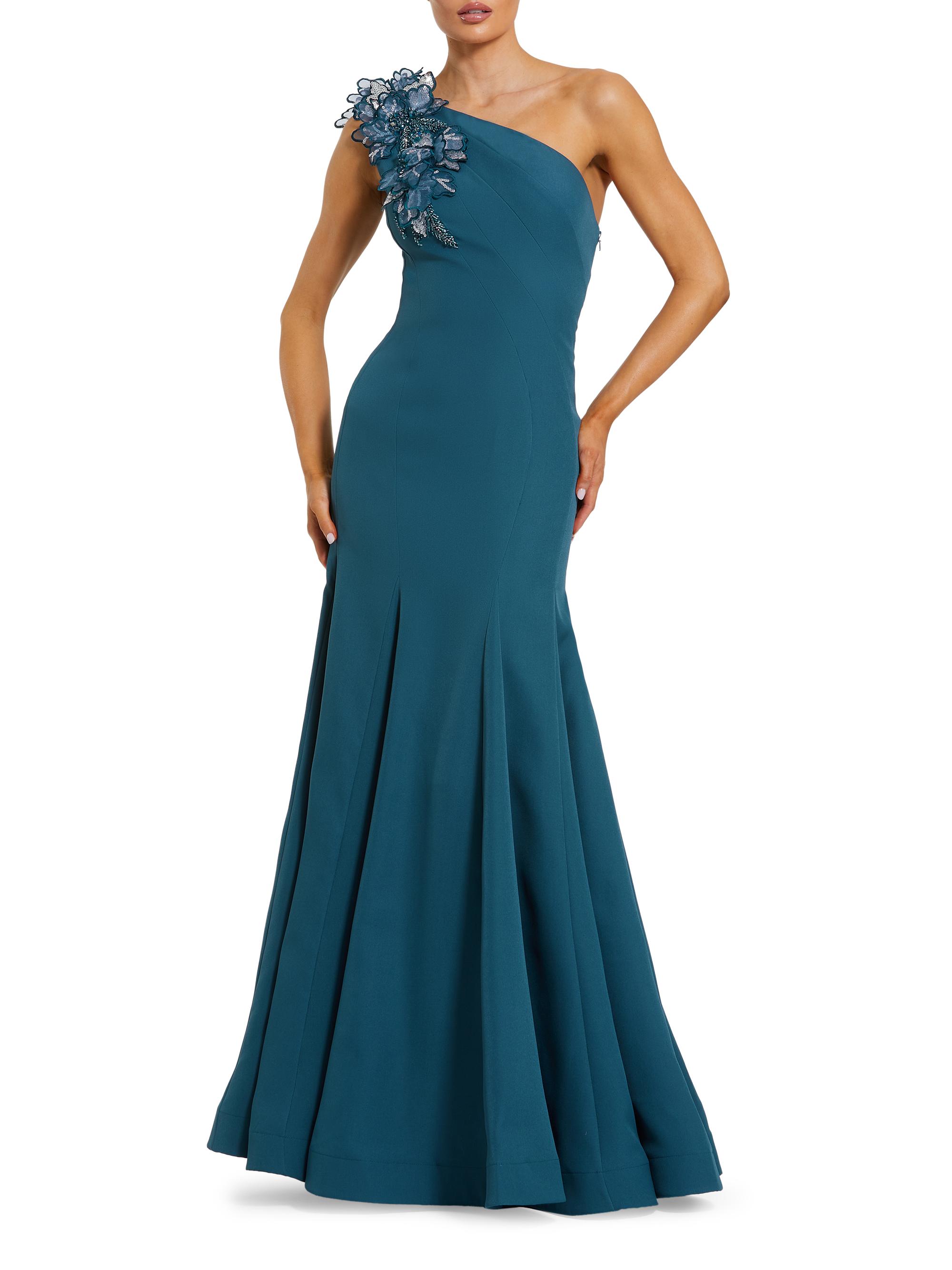 Mac Duggal Women's One-Shoulder Mermaid Gown - Ocean