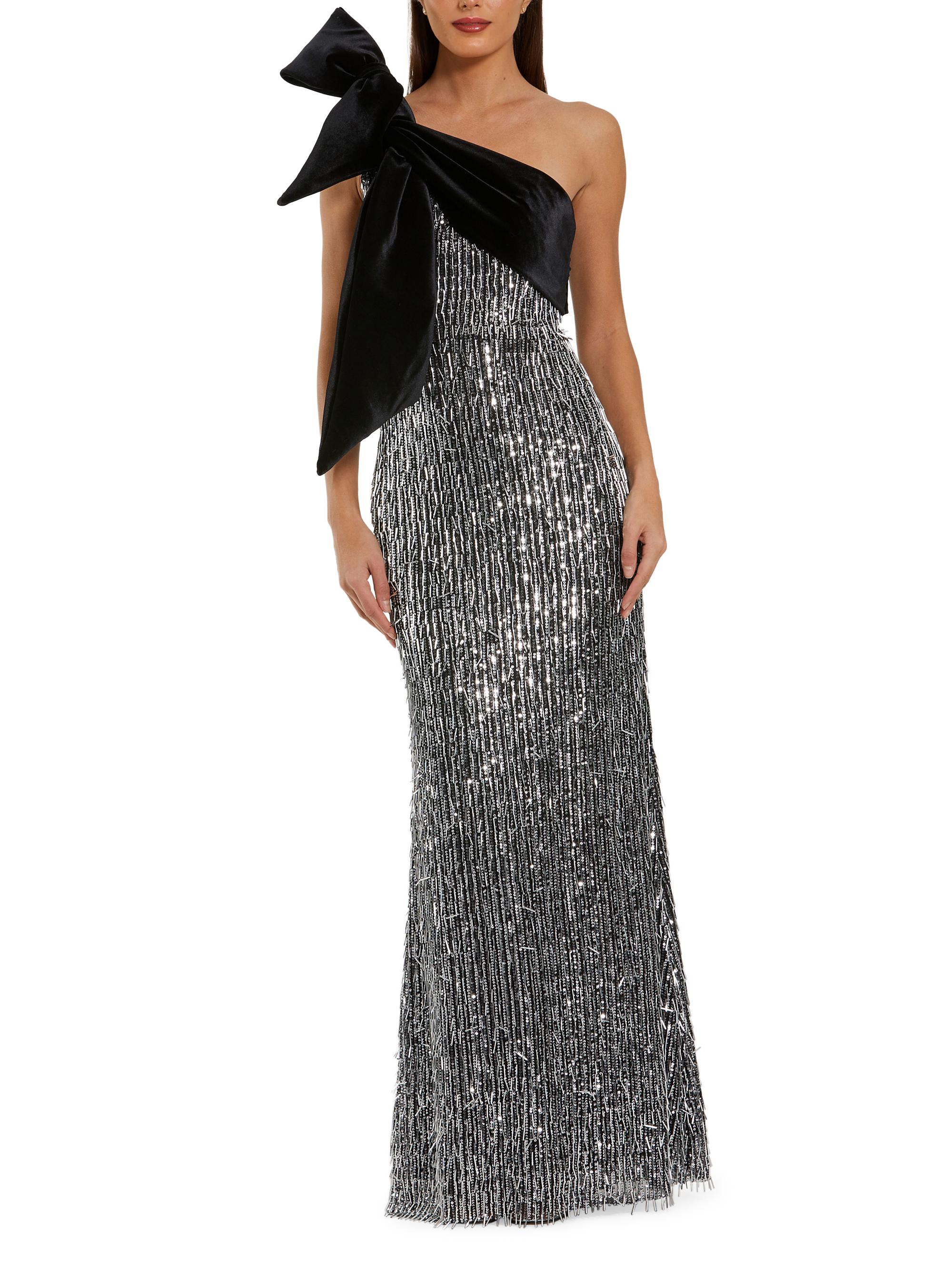 Mac Duggal Women's Sequin & Bead-Embellished One-Shoulder Gown - Black Silver