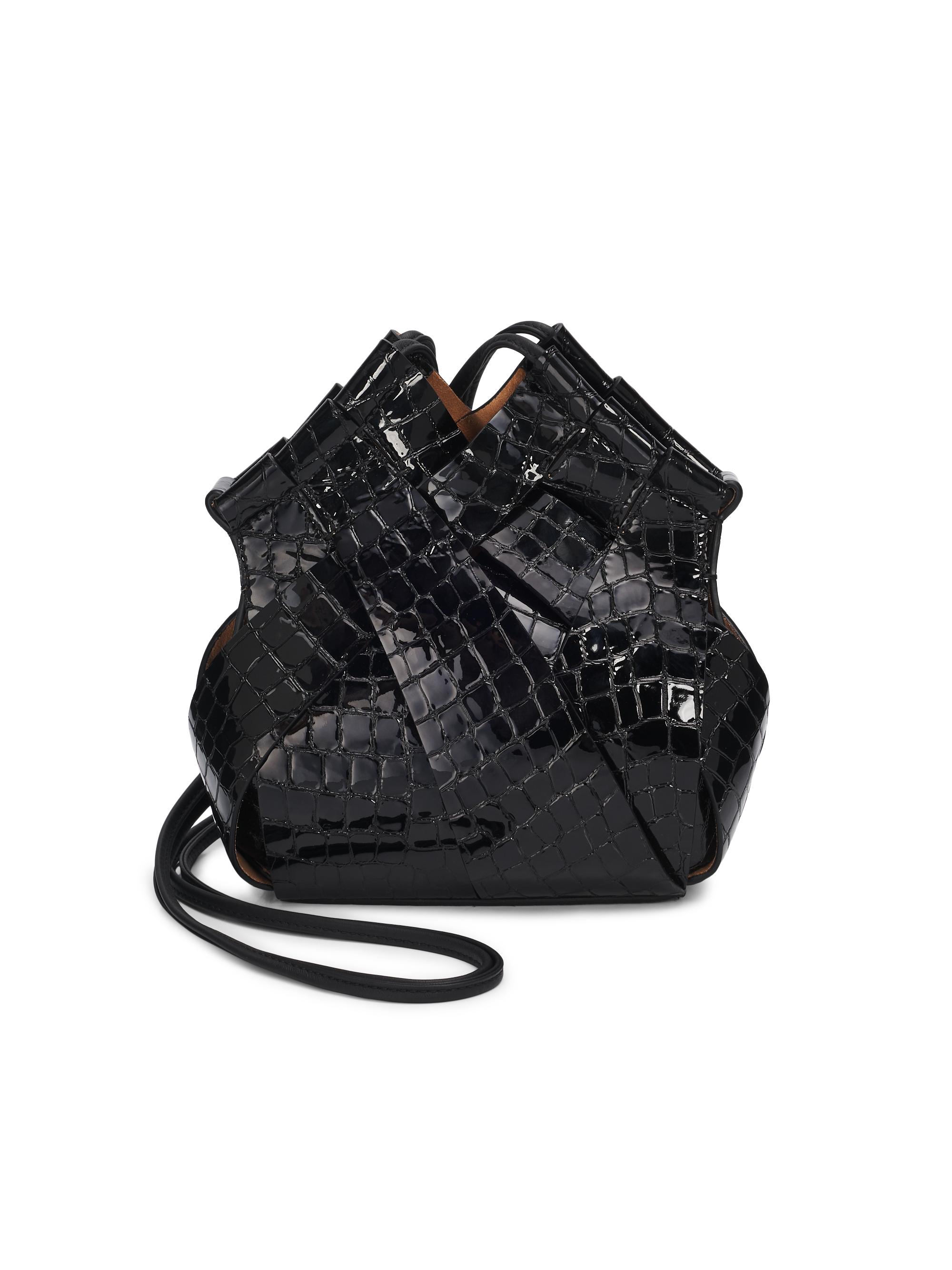 Ulla Johnson Women's The Charlotte Croc-Embossed Leather Crossbody Bag - Noir