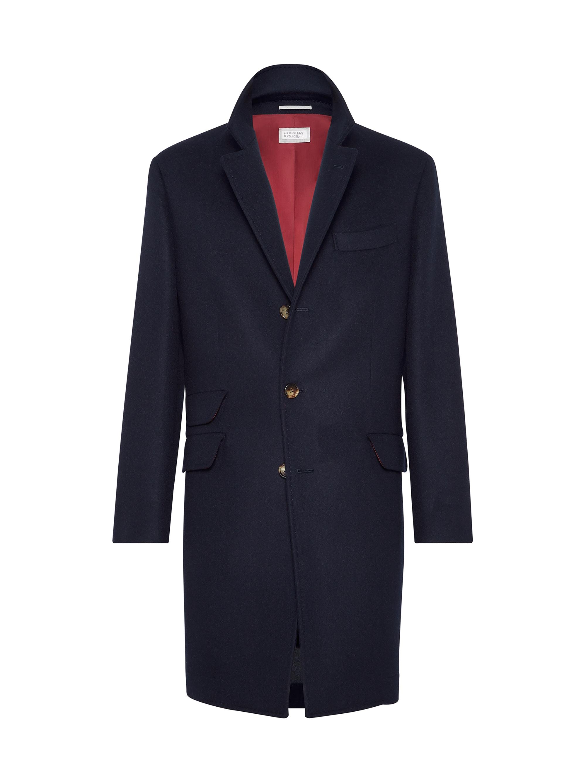 Brunello Cucinelli Wool Double Cloth One and a Half Breasted Coat