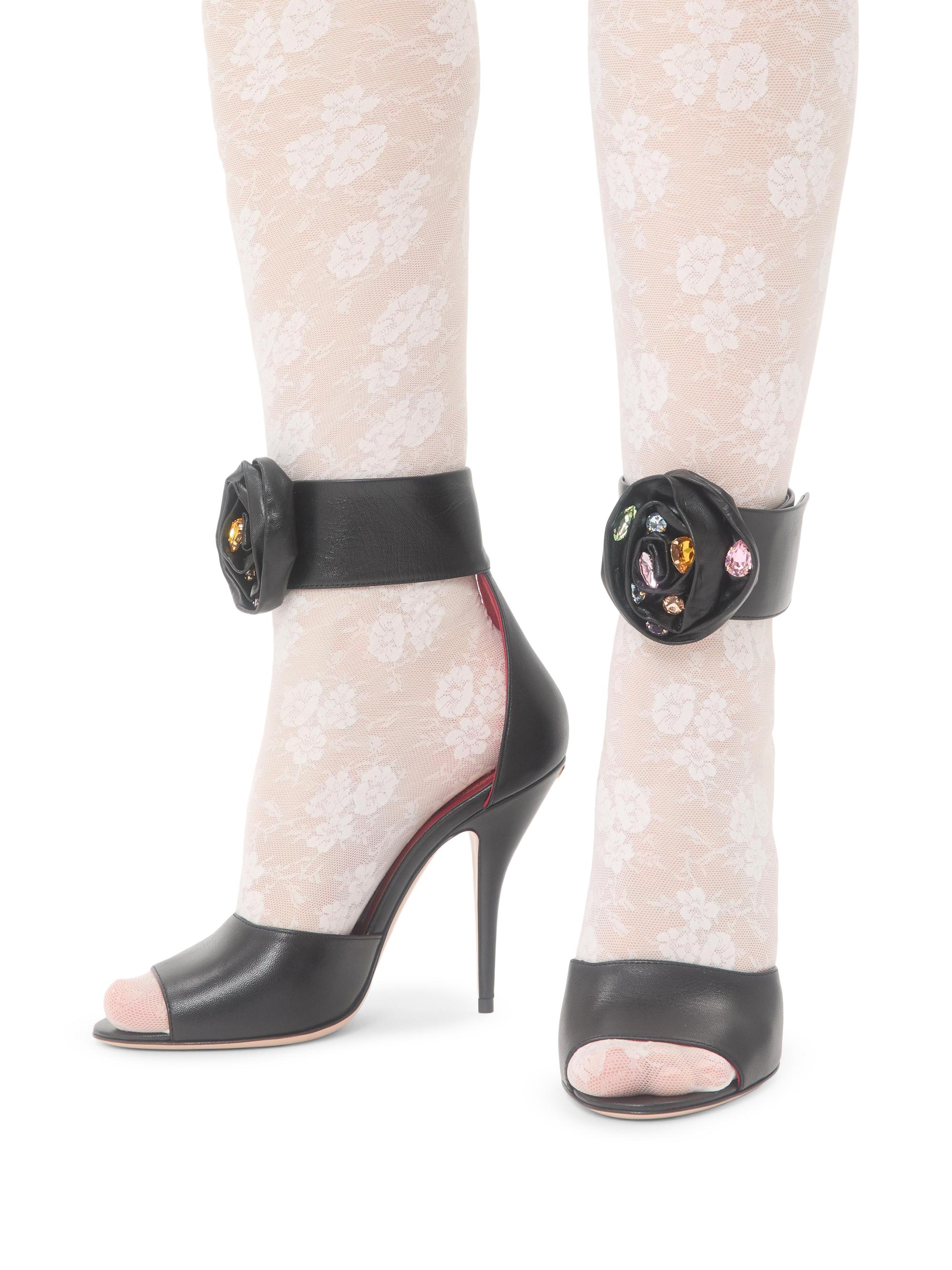 Valentino Garavani Drip 105MM Rose Kidskin Sandals with Crystals