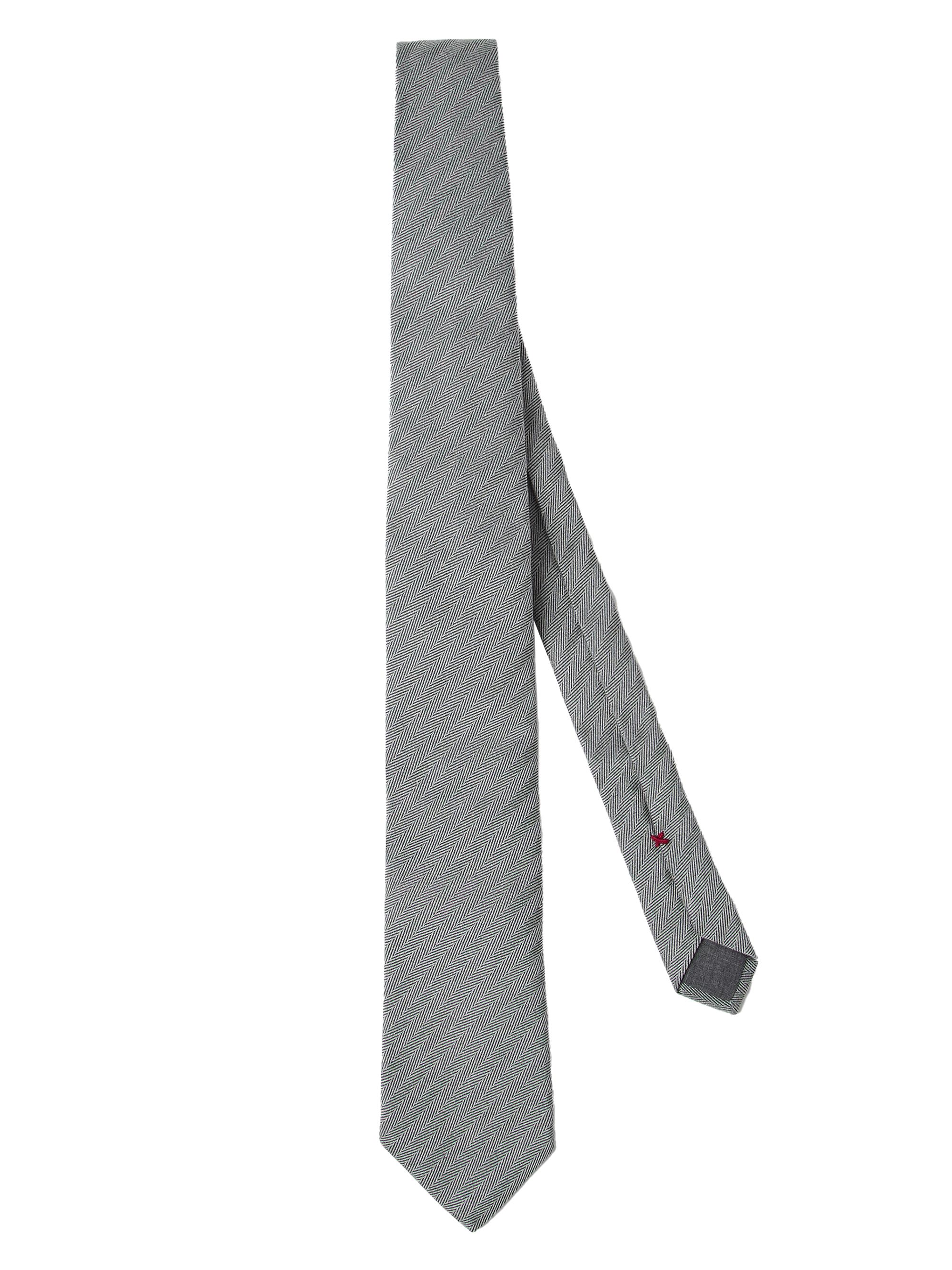 Brunello Cucinelli Men's Silk Chevron Tie - Grey