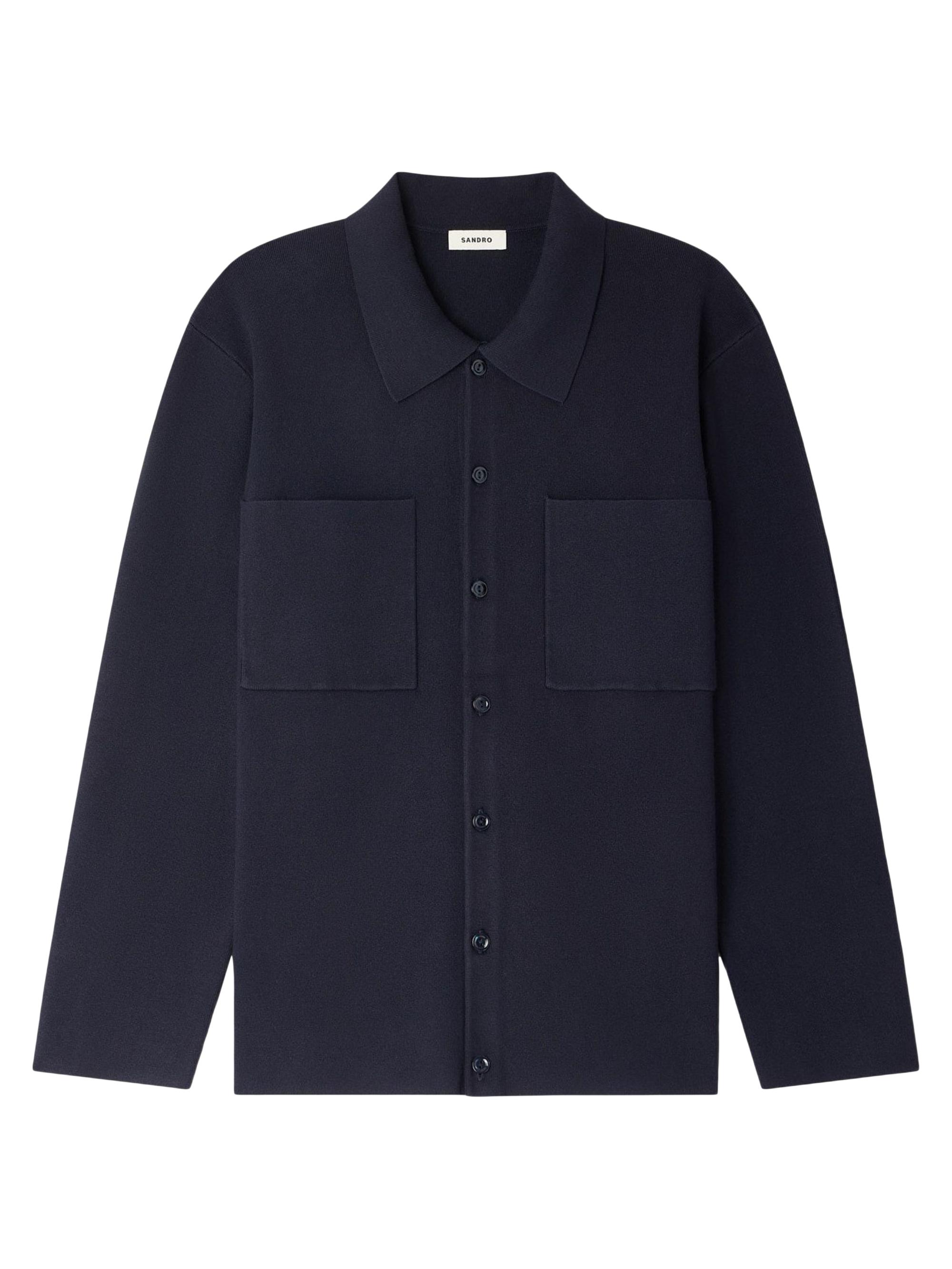 Sandro Men's Knit Jacket - Navy Blue