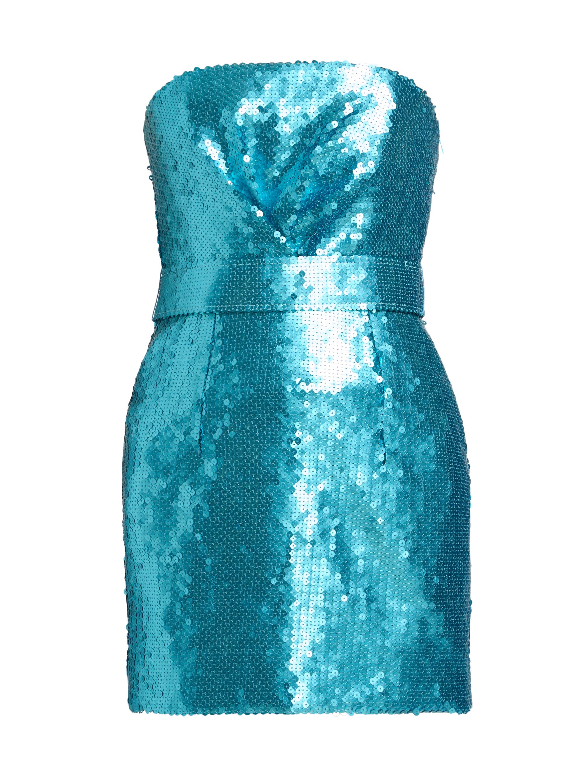 16Arlington Women's Cloe Bandeau Sequined Minidress - Cerulean