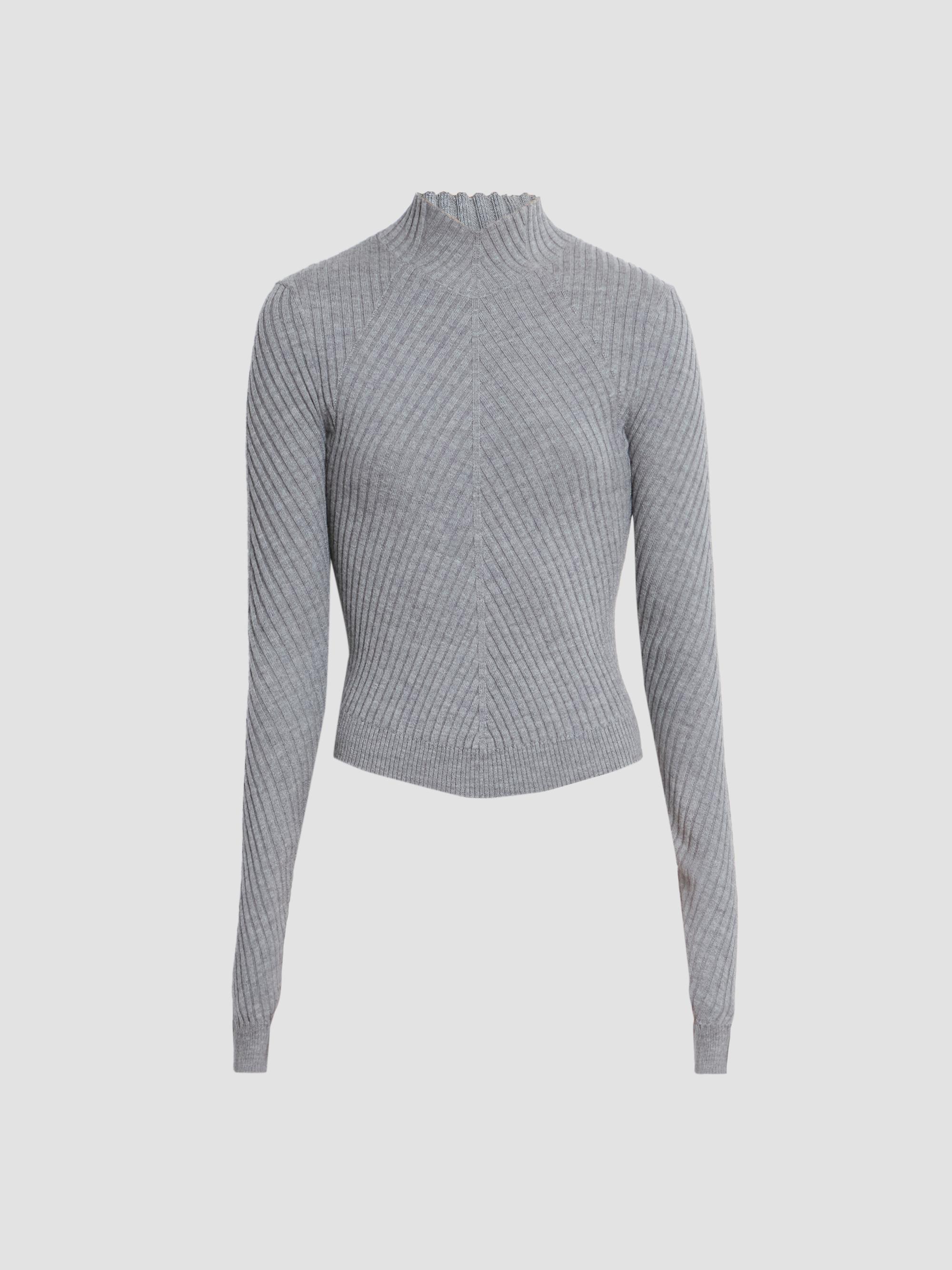 Victoria Beckham Women's Georgia Merino Wool Sweater - Grey Marl | Thumbnail 6