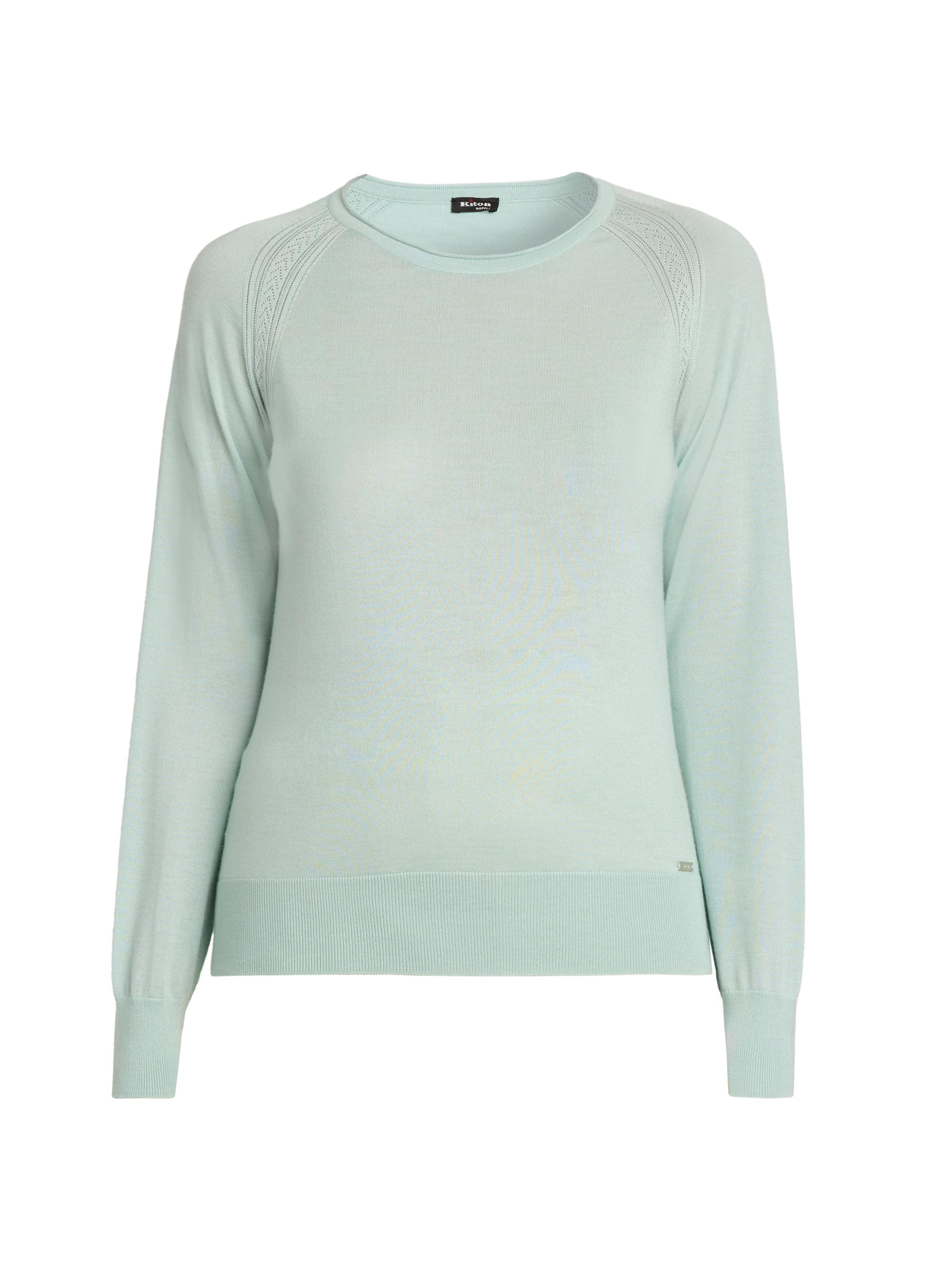 Kiton Women's Crewneck Cashmere-Silk Sweater - Water Green