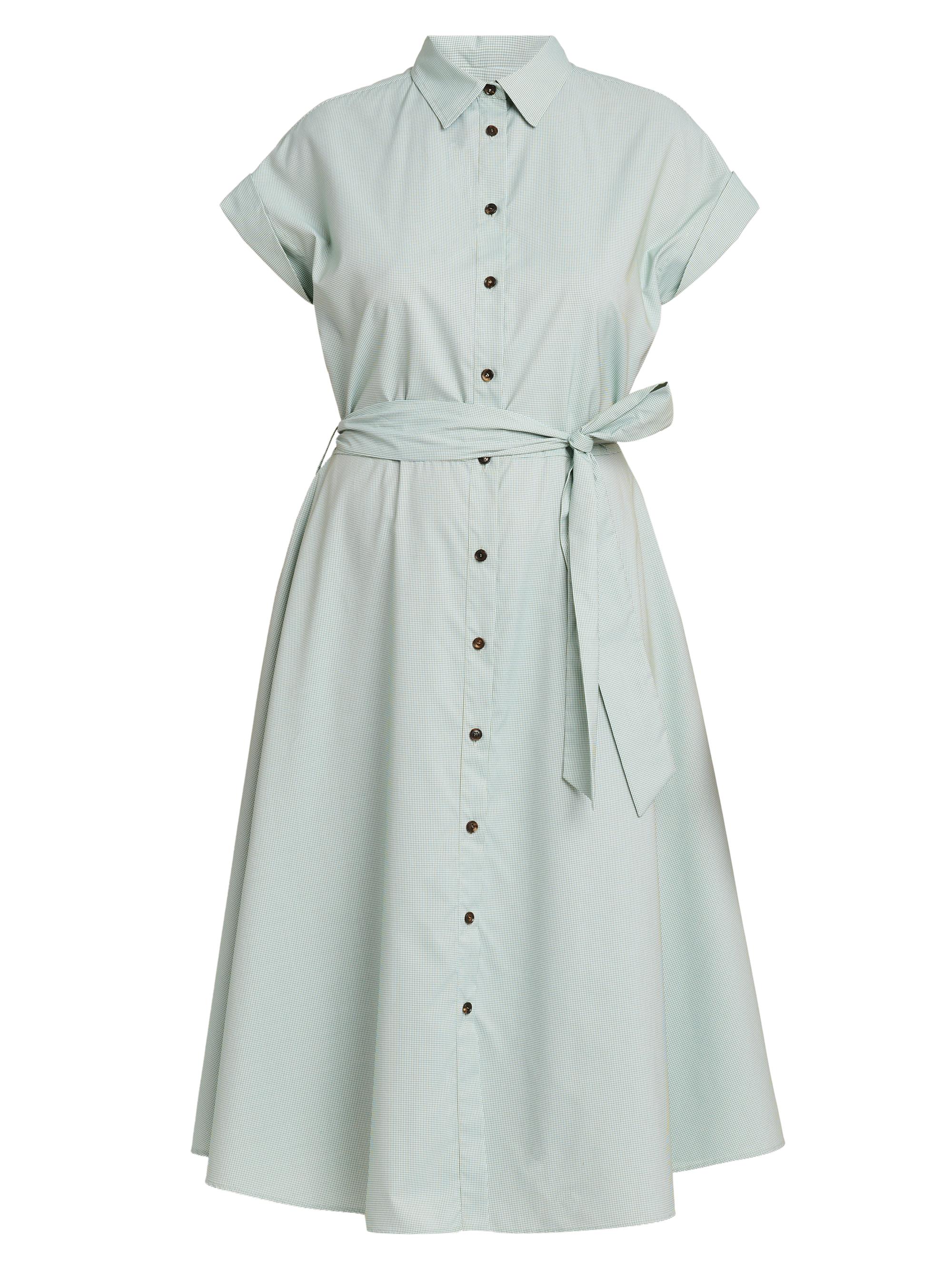 Kiton Women's Cuffed Belted Shirtdress - Green