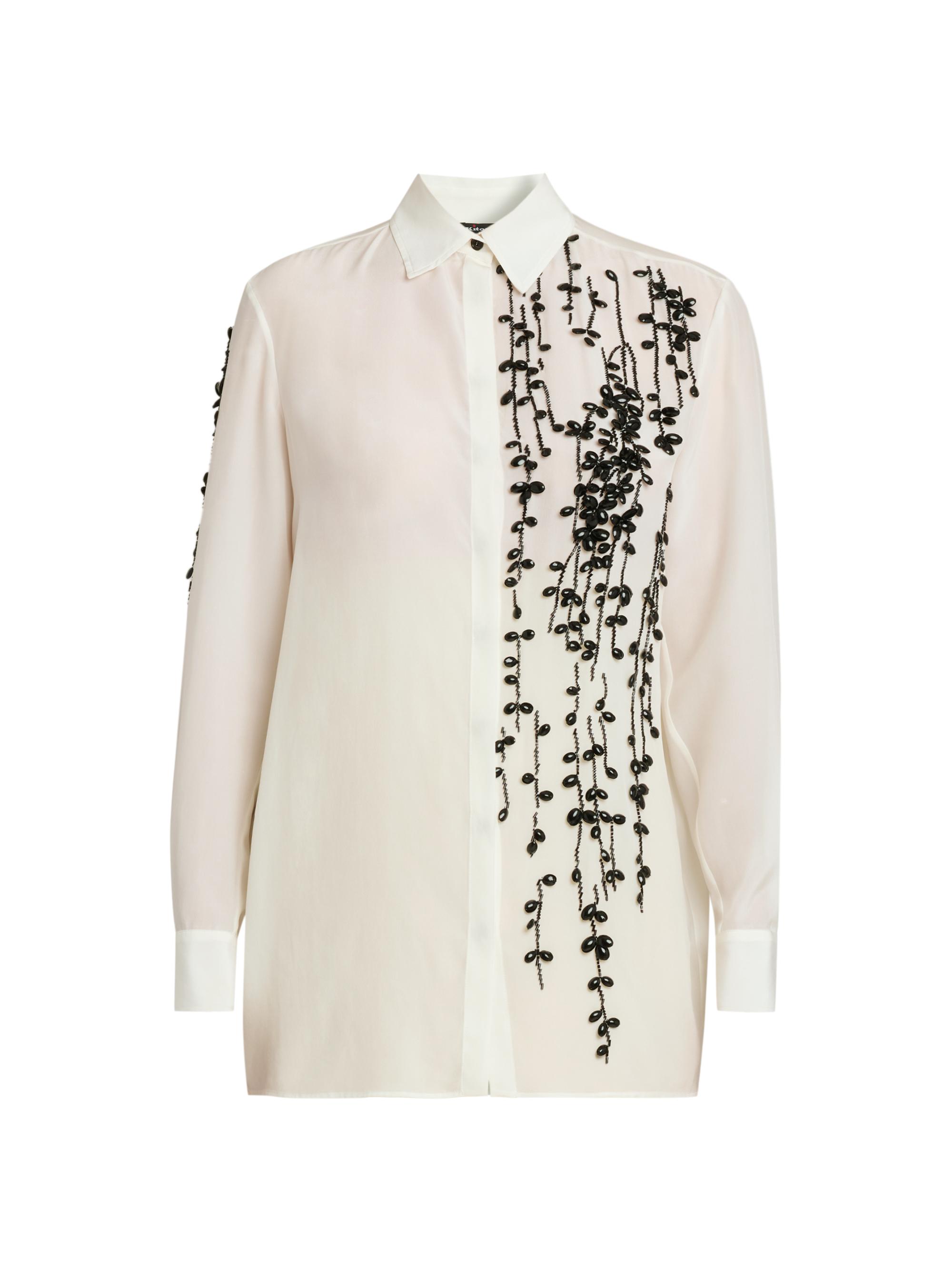 Kiton Women's Embellished Silk Blouse - White