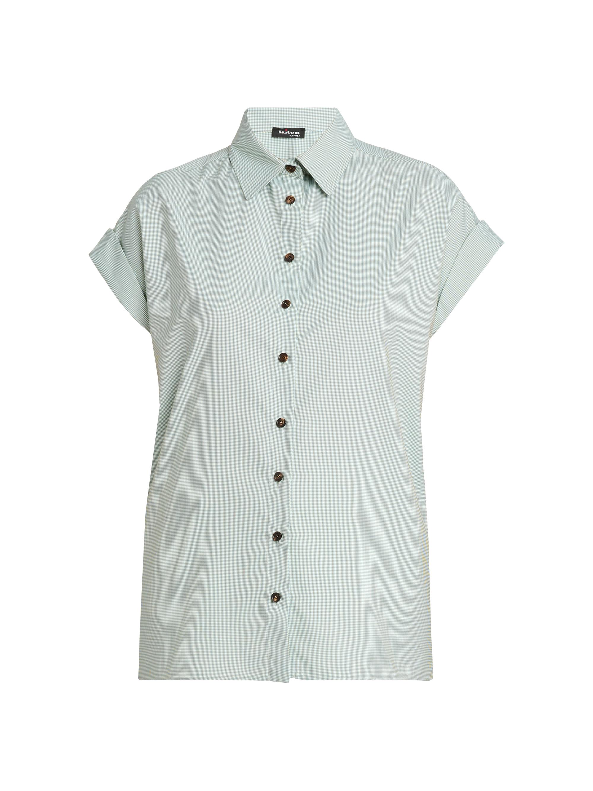 Kiton Women's Cuffed Silk-Blend Shirt - Green