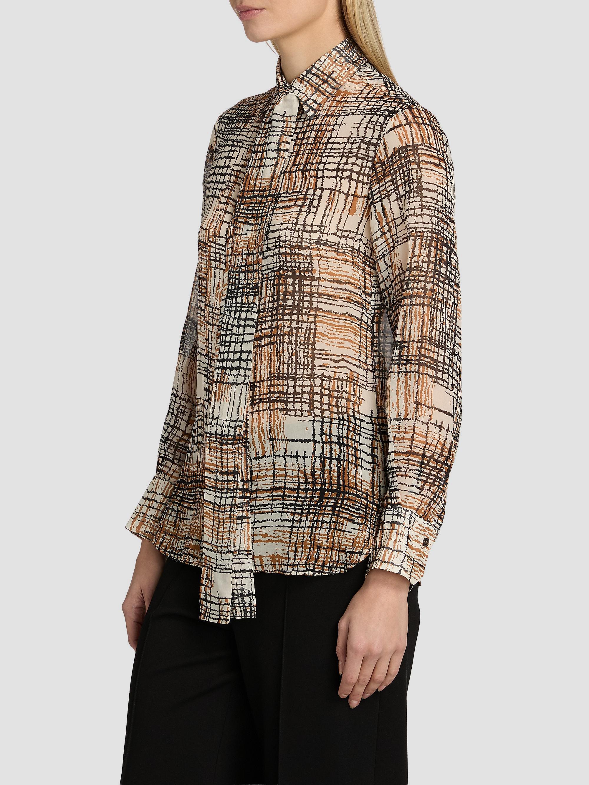 Kiton Women's Silk Printed Chiffon Shirt - Black Leather | Thumbnail 4