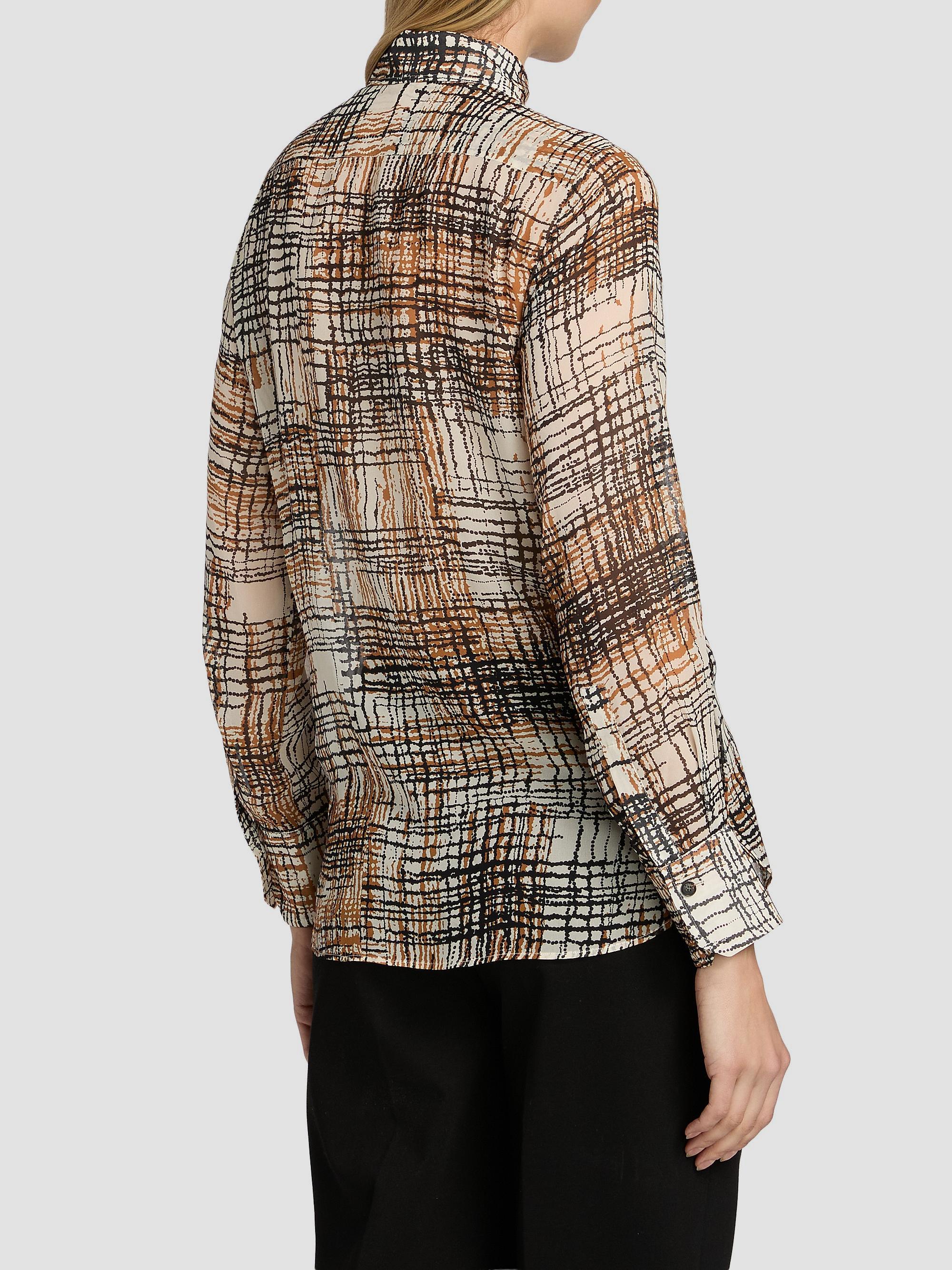 Kiton Women's Silk Printed Chiffon Shirt - Black Leather | Thumbnail 5
