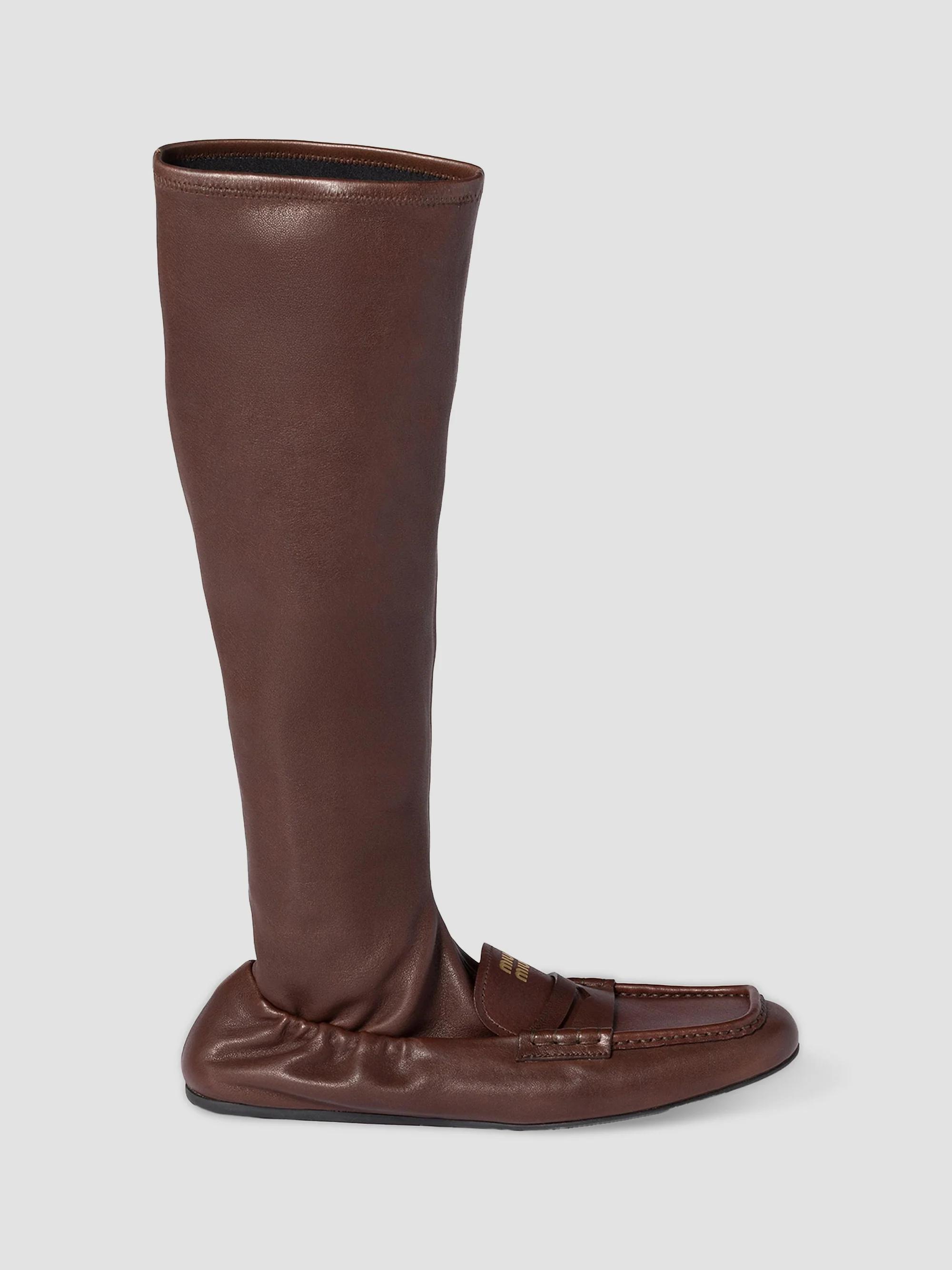 Miu Miu Ruches Nappa Leather Boots | Saks Fifth Avenue
