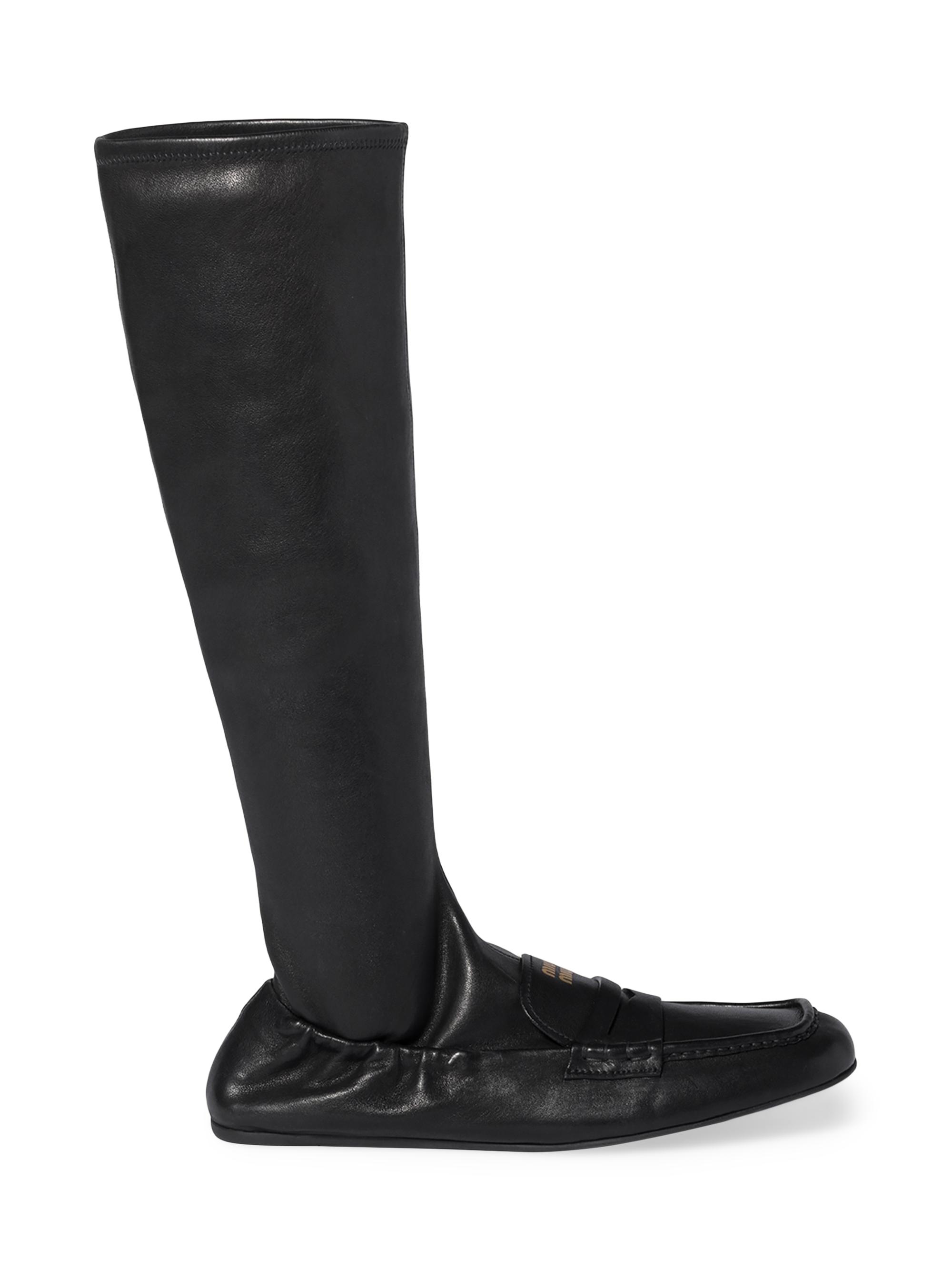 Miu Miu Ruches Nappa Leather Boots | Saks Fifth Avenue