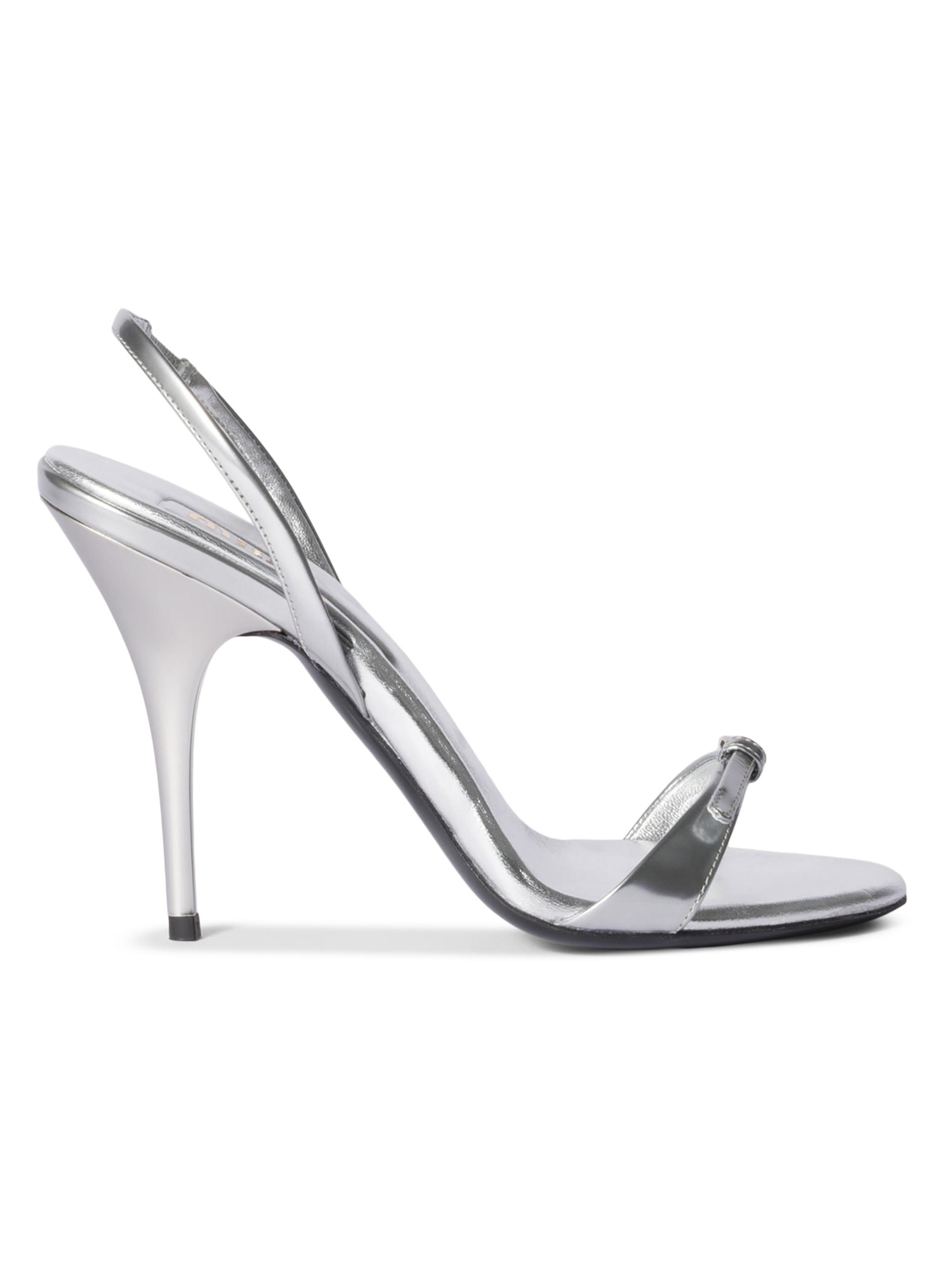 Miu Miu Women's Metallic Leather Sandals - Silver