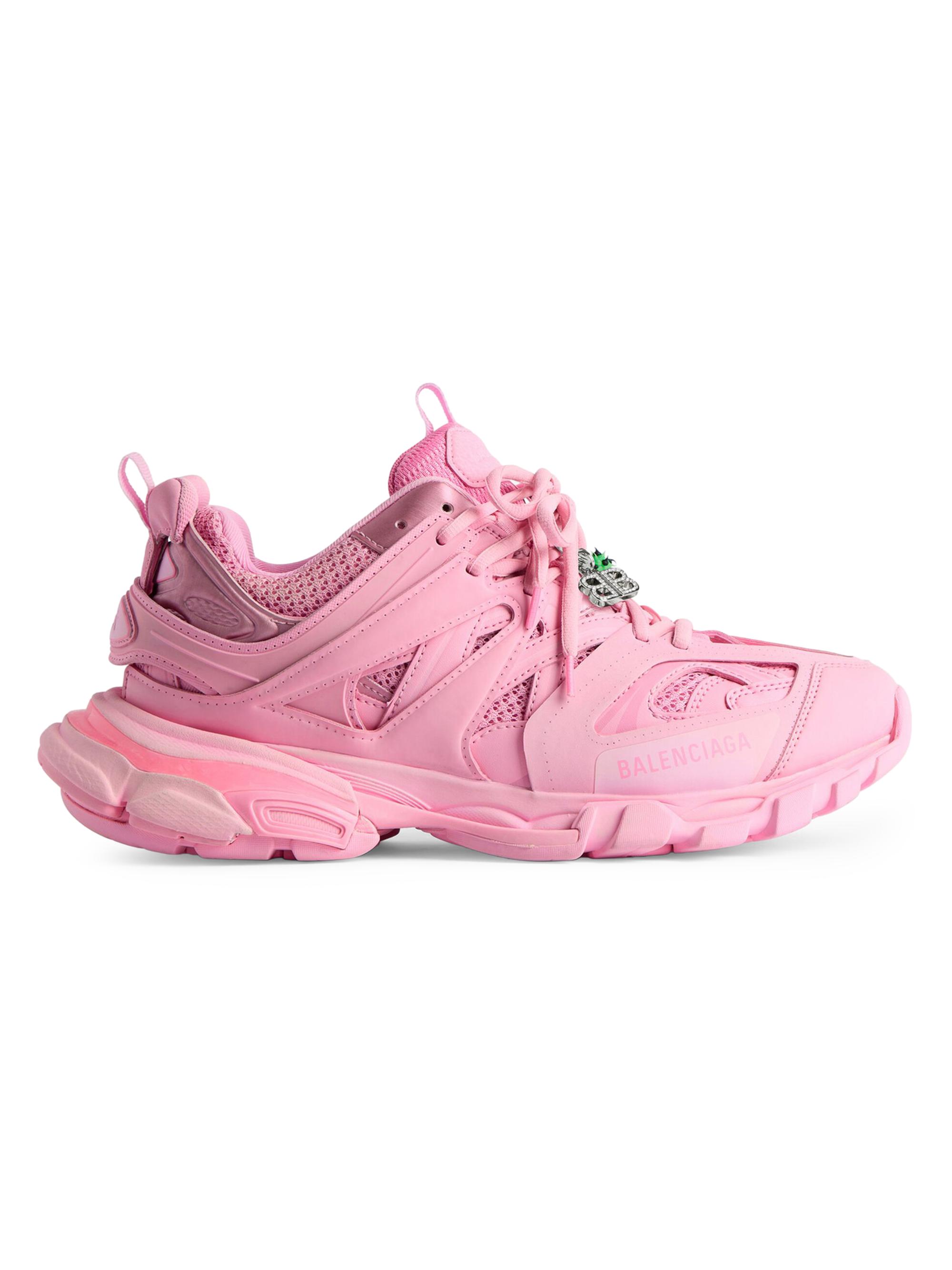 Balenciaga Women's Track Sneakers with Charms - Pink