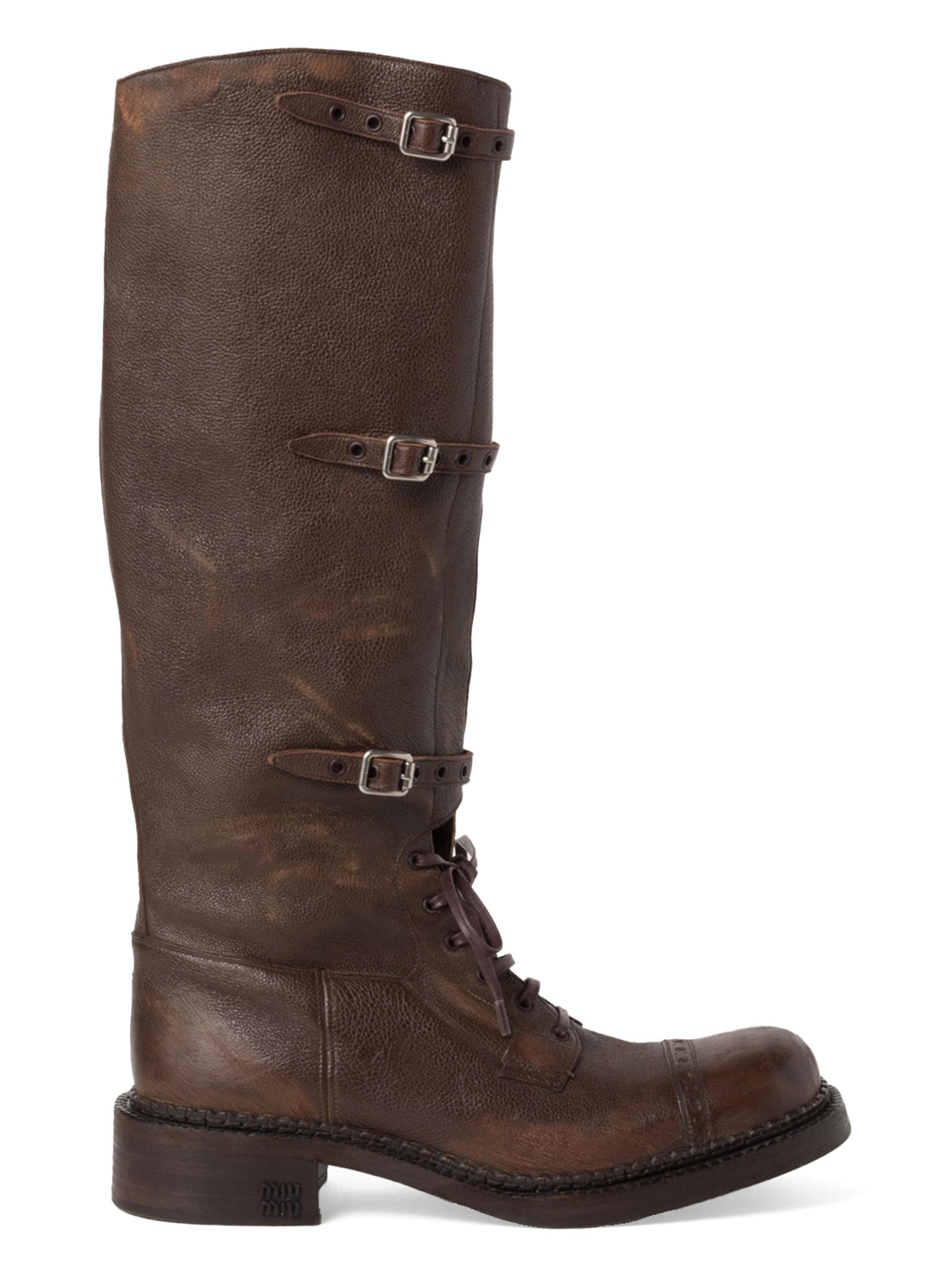 Miu Miu Women's Leather Boots - Brown