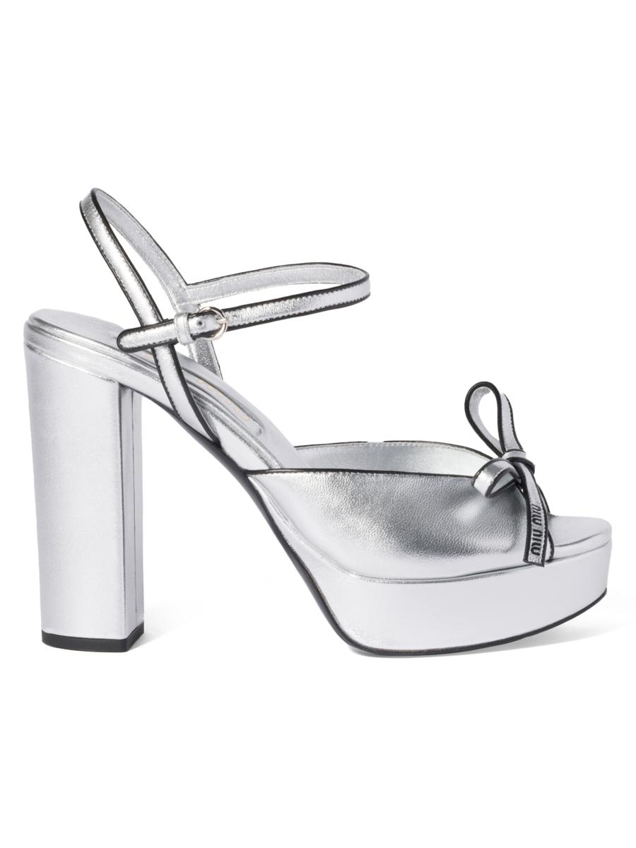 Miu Miu Mordoré Nappa Leather Platform Sandals | Saks Fifth Avenue