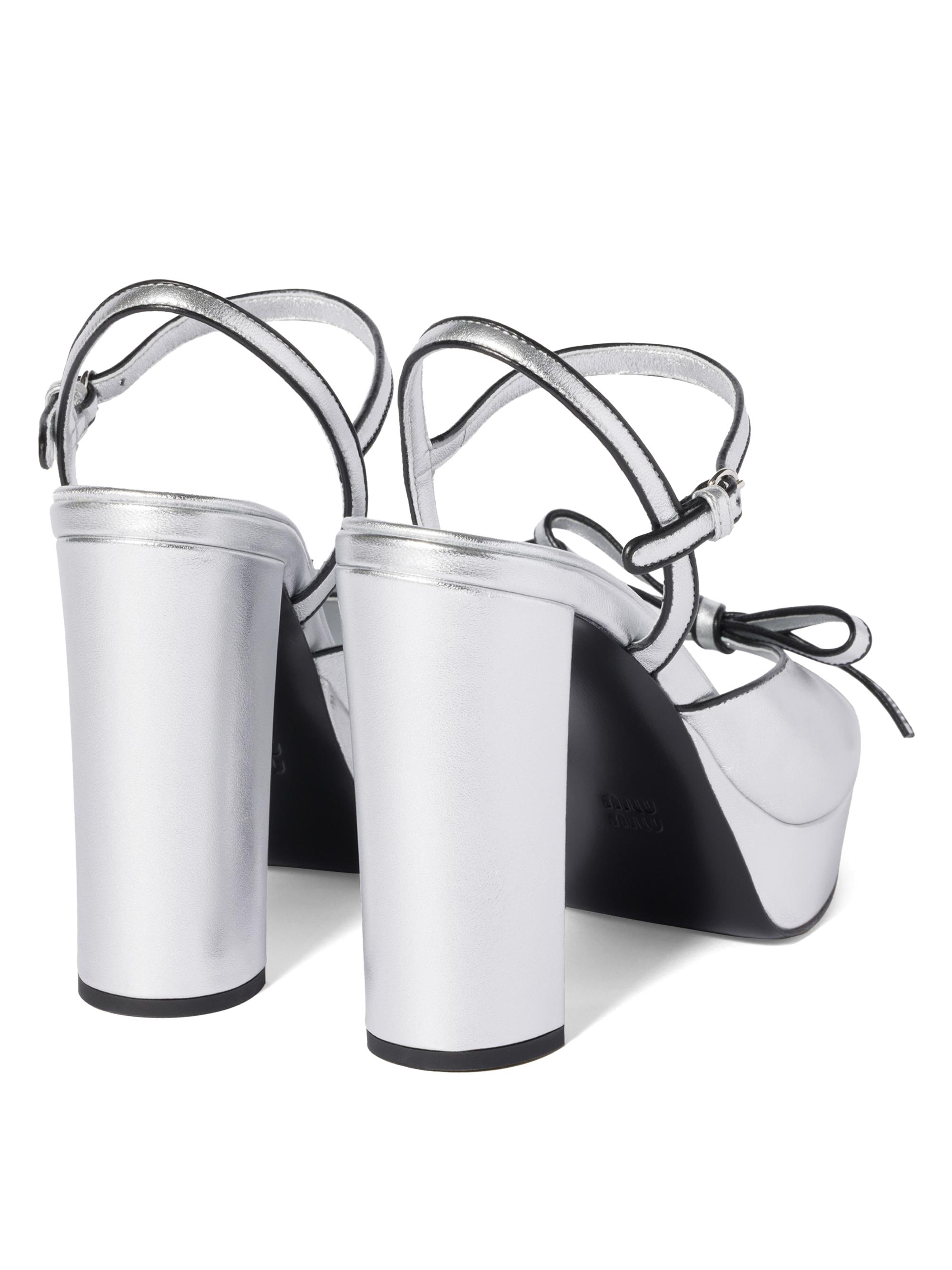 Miu Miu Mordoré Nappa Leather Platform Sandals | Saks Fifth Avenue