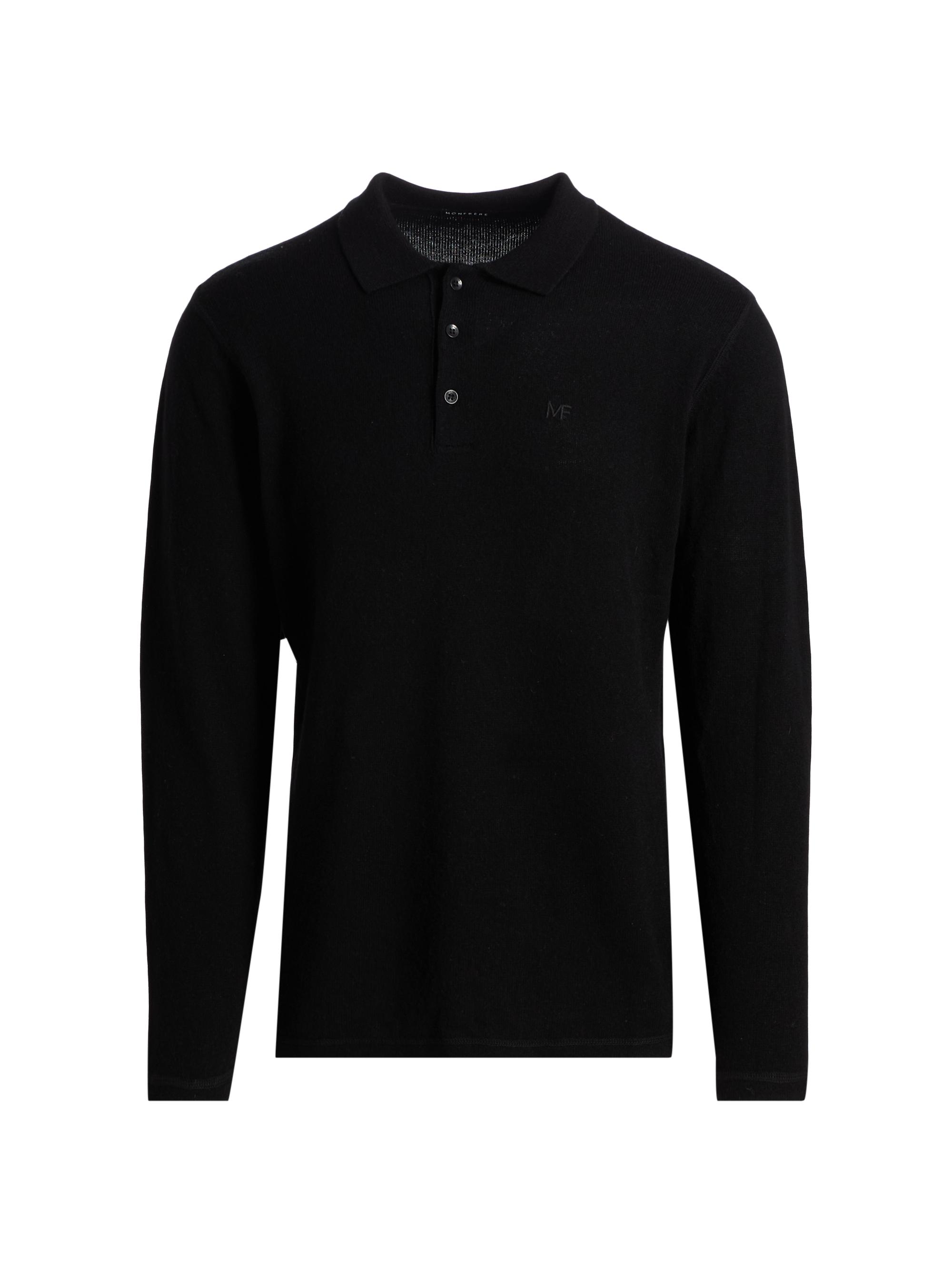 AMI Paris ADC Embroidered Logo Long-Sleeve Knit Polo Shirt | Saks