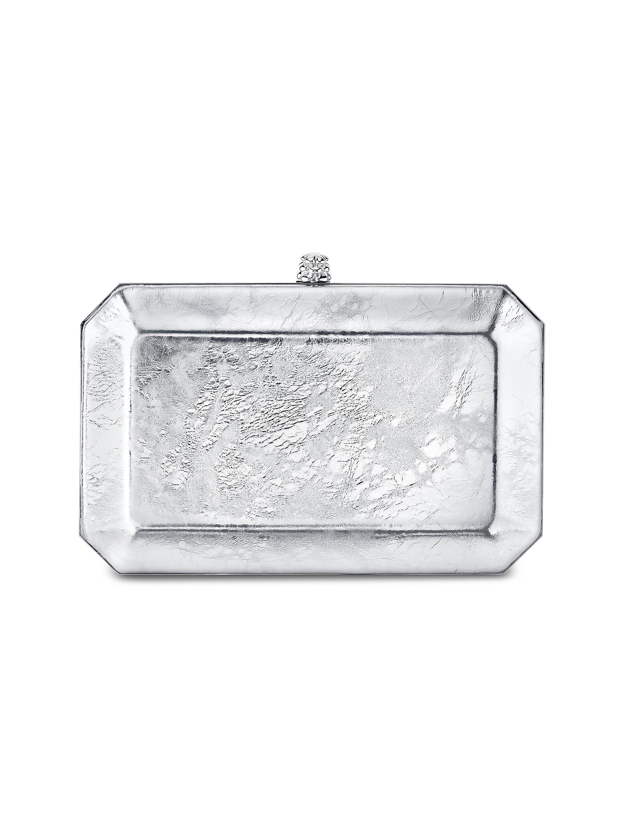 Tyler Ellis Women's Perry Clutch  Antiqued Leather with Silver Hardware - Chrome