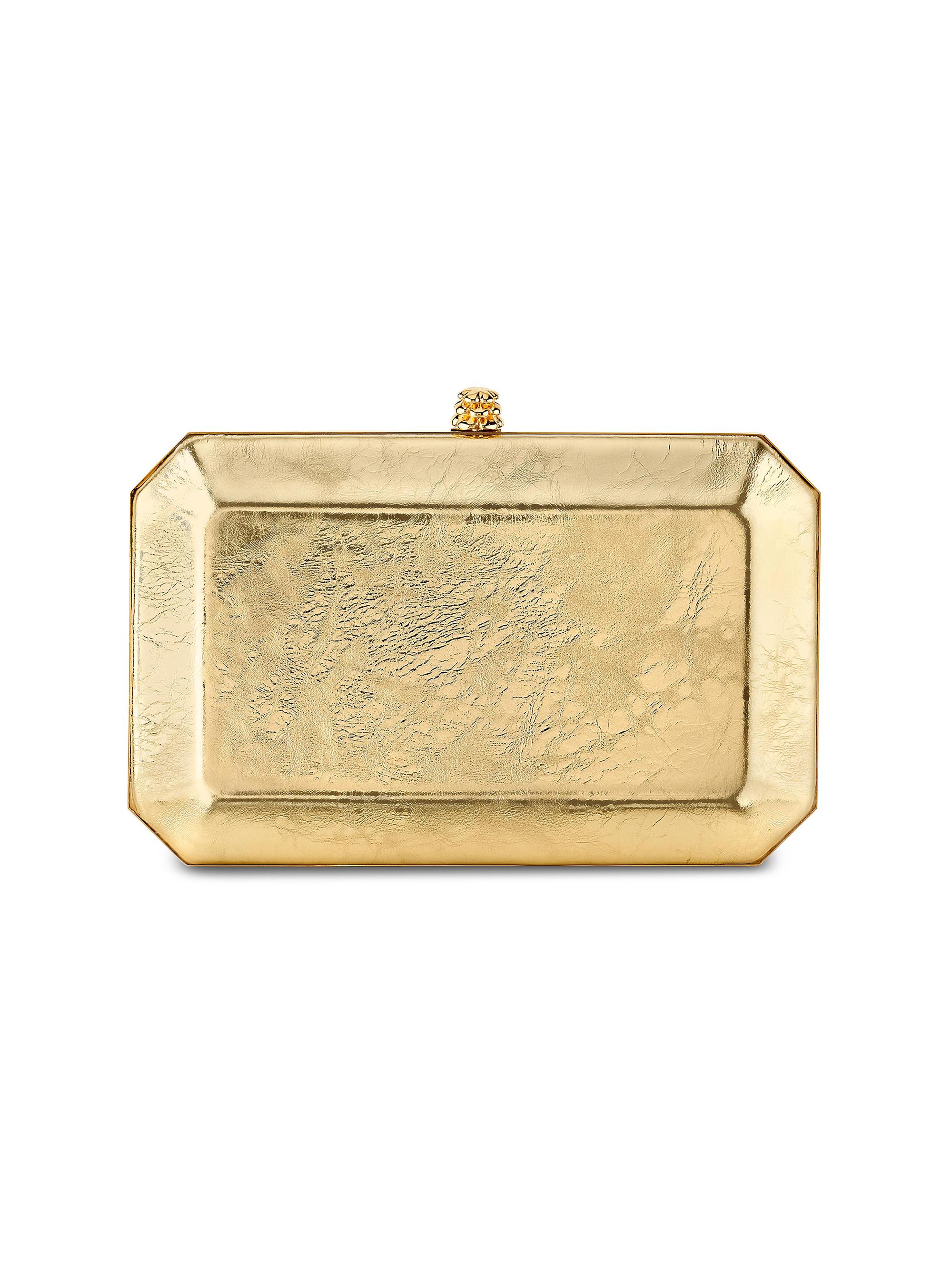 Tyler Ellis Women's Perry Clutch Medium in Antiqued Leather with Gold Hardware - Golden Halo