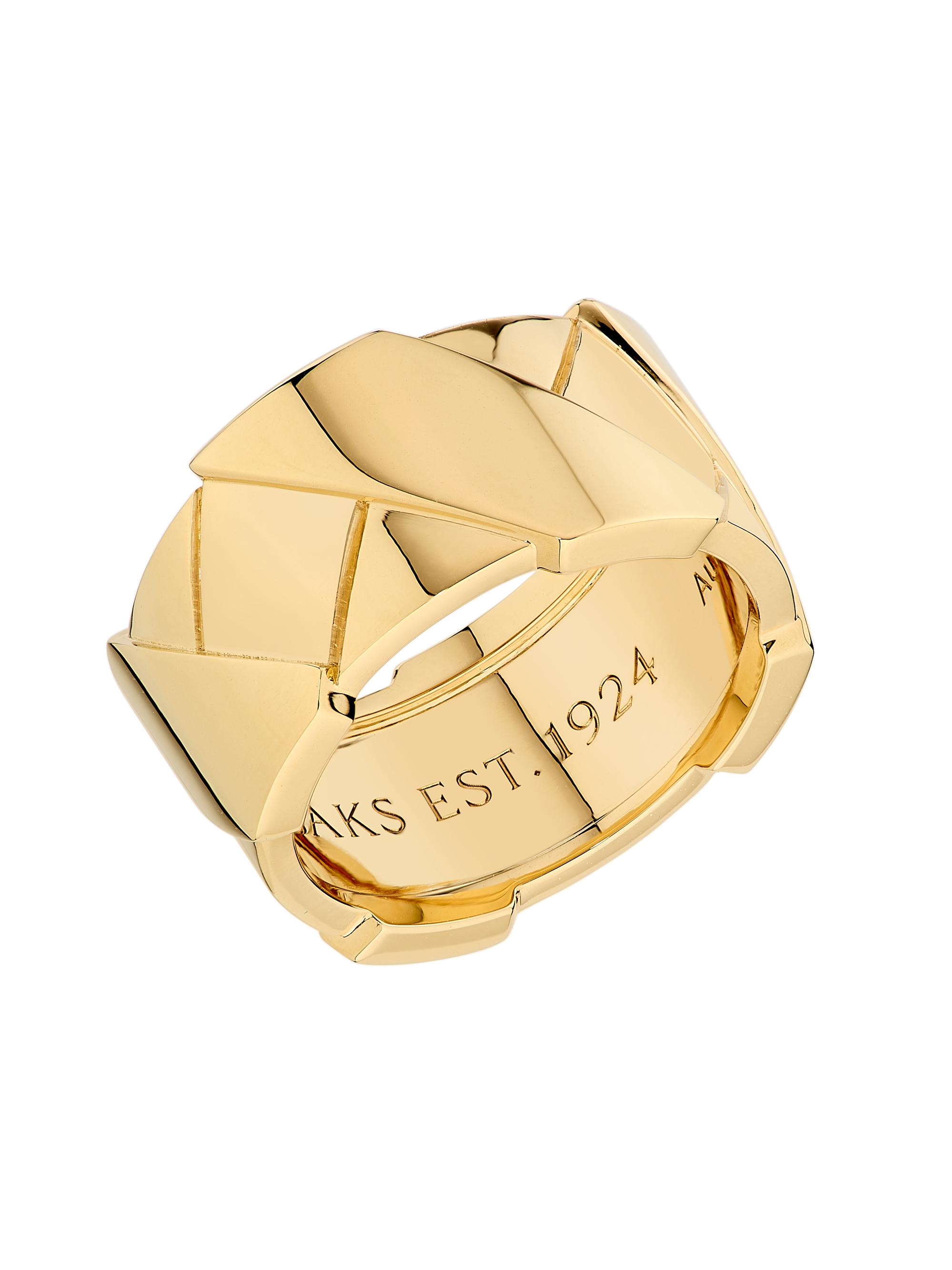 SAKS EST. 1924 Women's Helix Large 18K Yellow Gold Ring - Yellow Gold