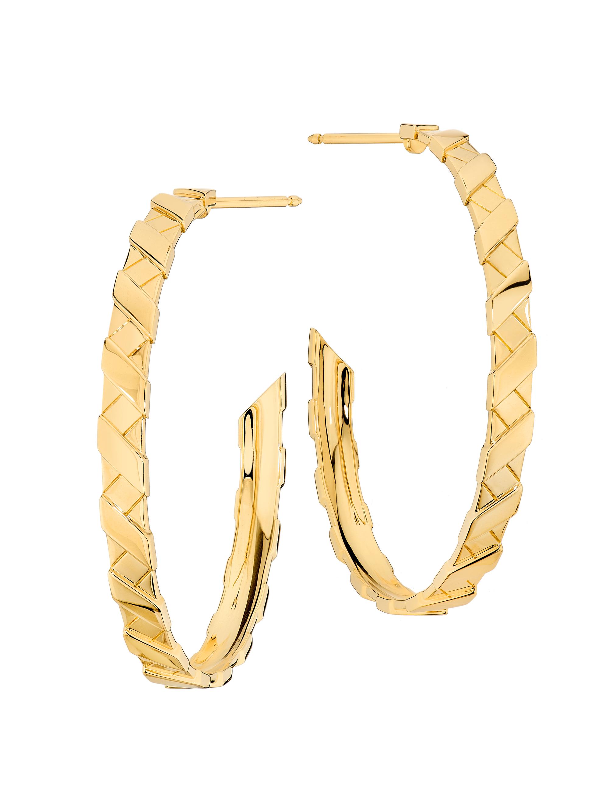 SAKS EST. 1924 Women's Helix Infinite  Hoop Earrings 18K Yellow Gold - Yellow Gold