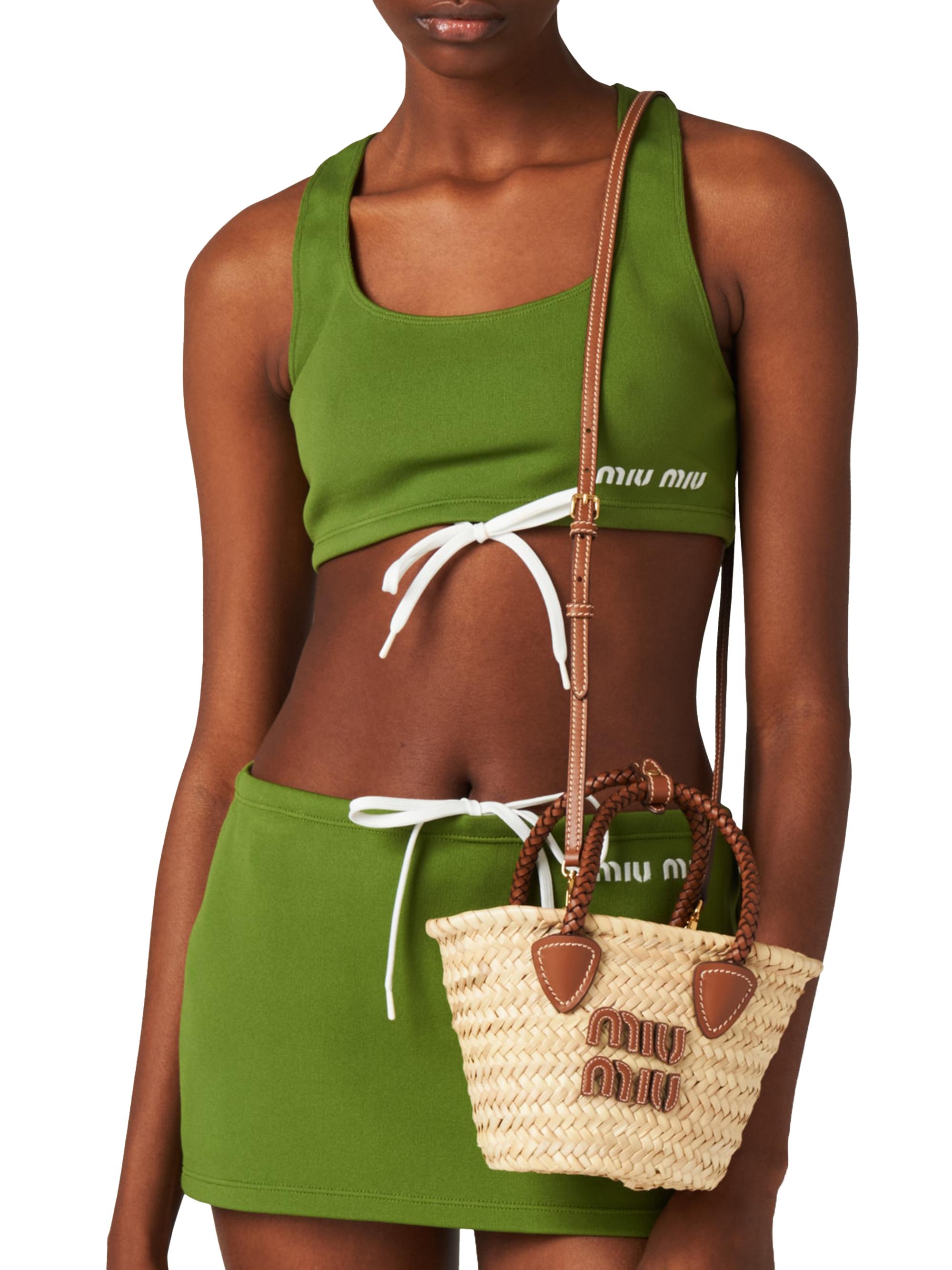 Miu Miu Woven Fabric Top Handle Bag | Saks Fifth Avenue