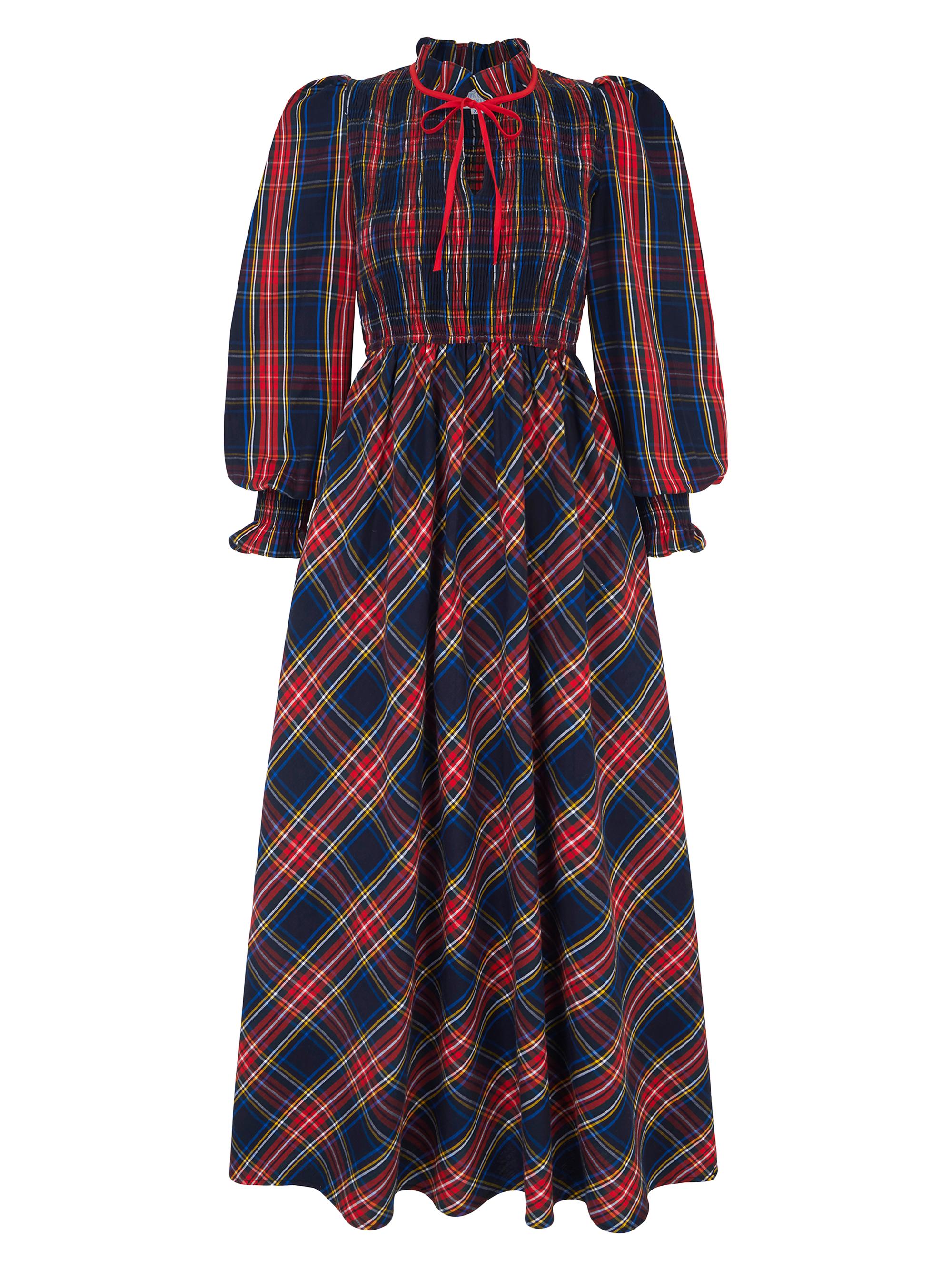Miu Miu Pleated Plaid Mini-Dress | Saks Fifth Avenue