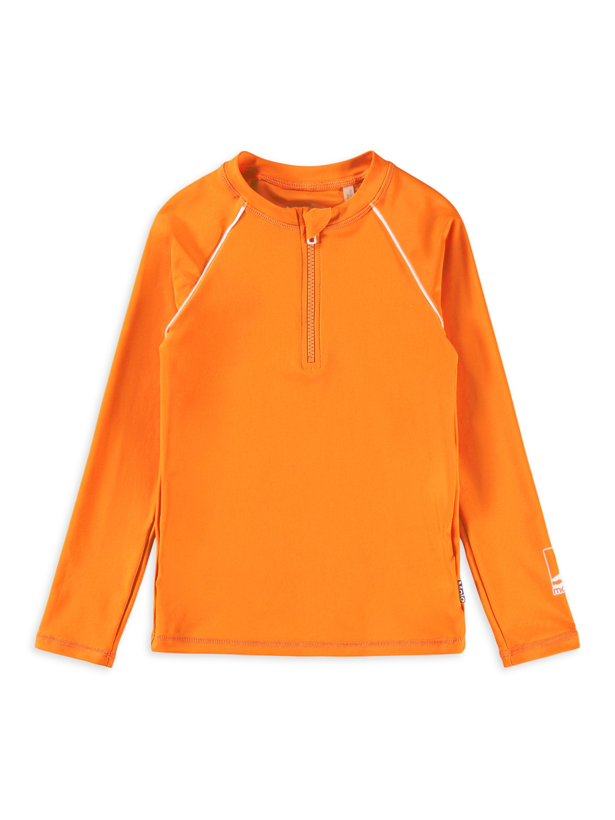 Molo Little Boy's & Boy's Long-Sleeve Quarter-Zip Rash Guard - Sun Orange