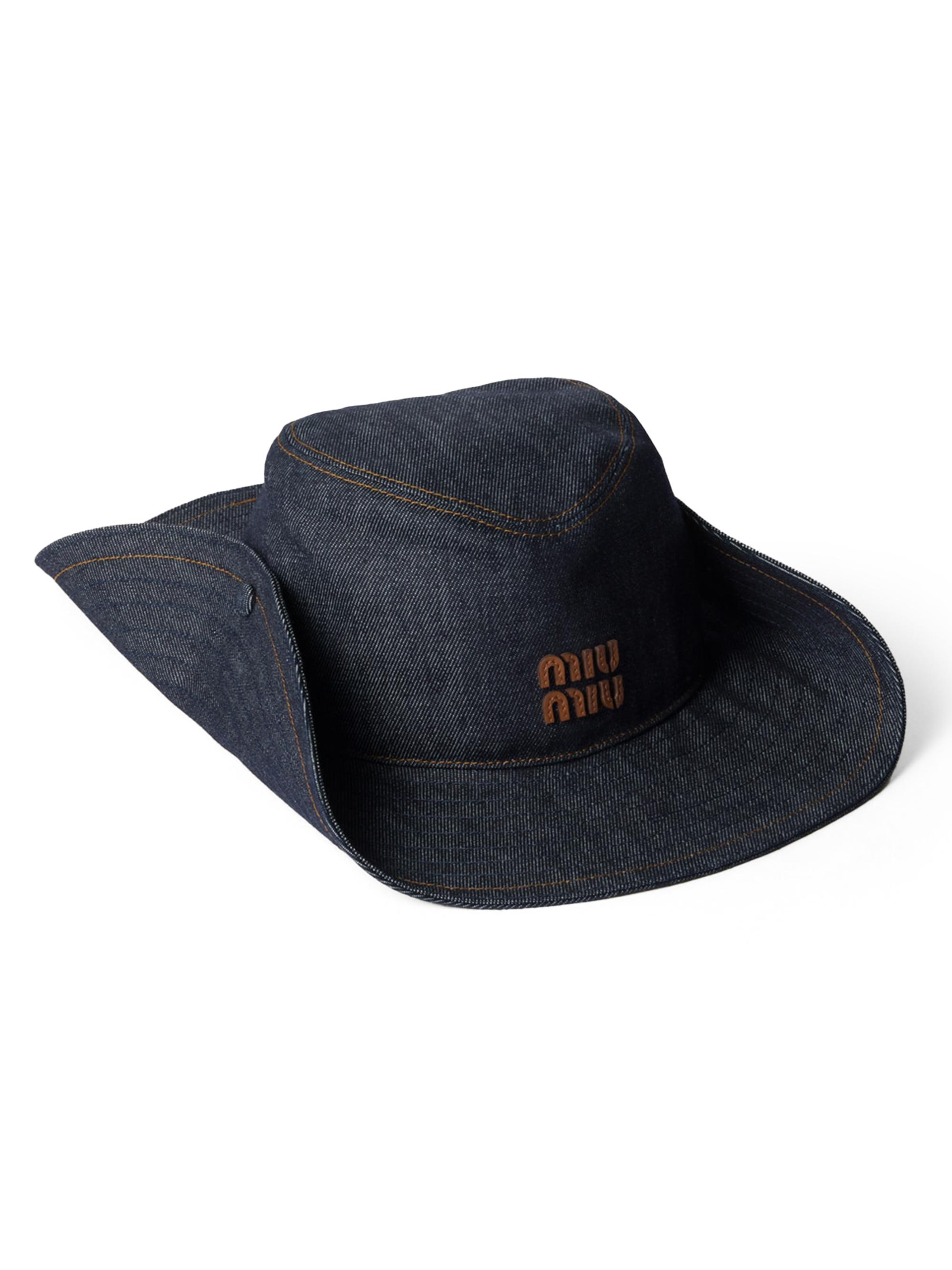 MIU MIU cowboyハット 黒デニムMサイズ Miu Miu Denim Cowboy Hat | Saks Fifth Avenue